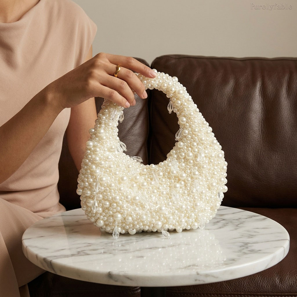 White Bead HandBag