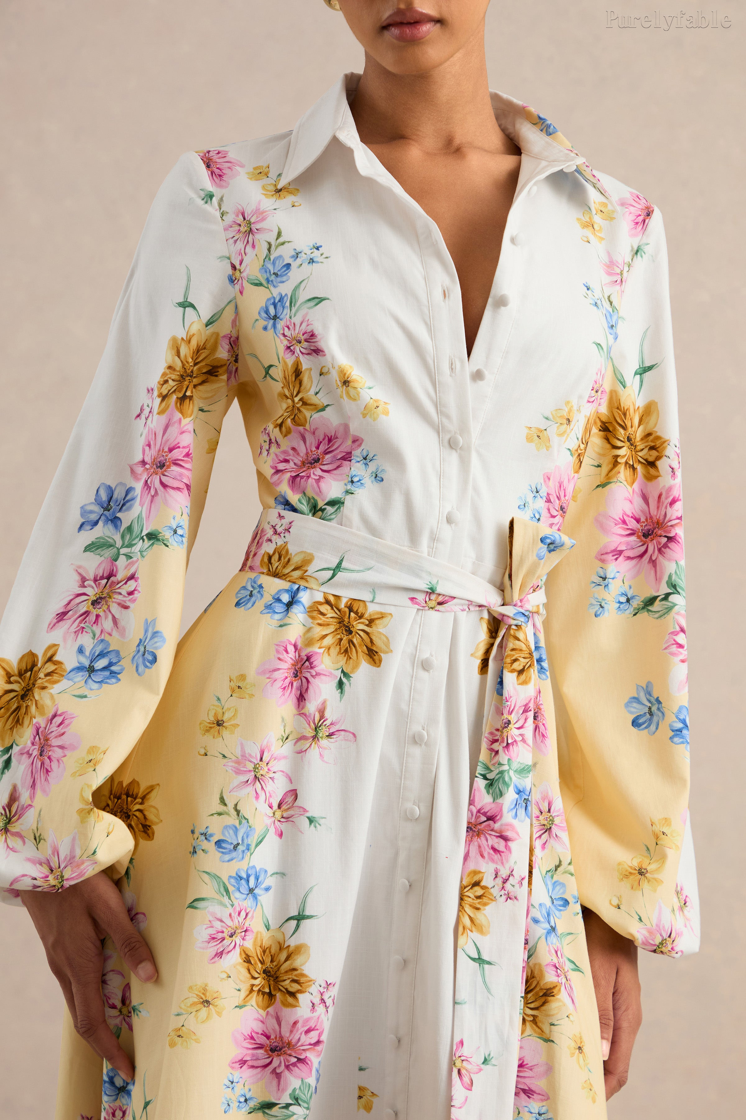 Xiomara Multi-Color Printed Blouse-Style Dress