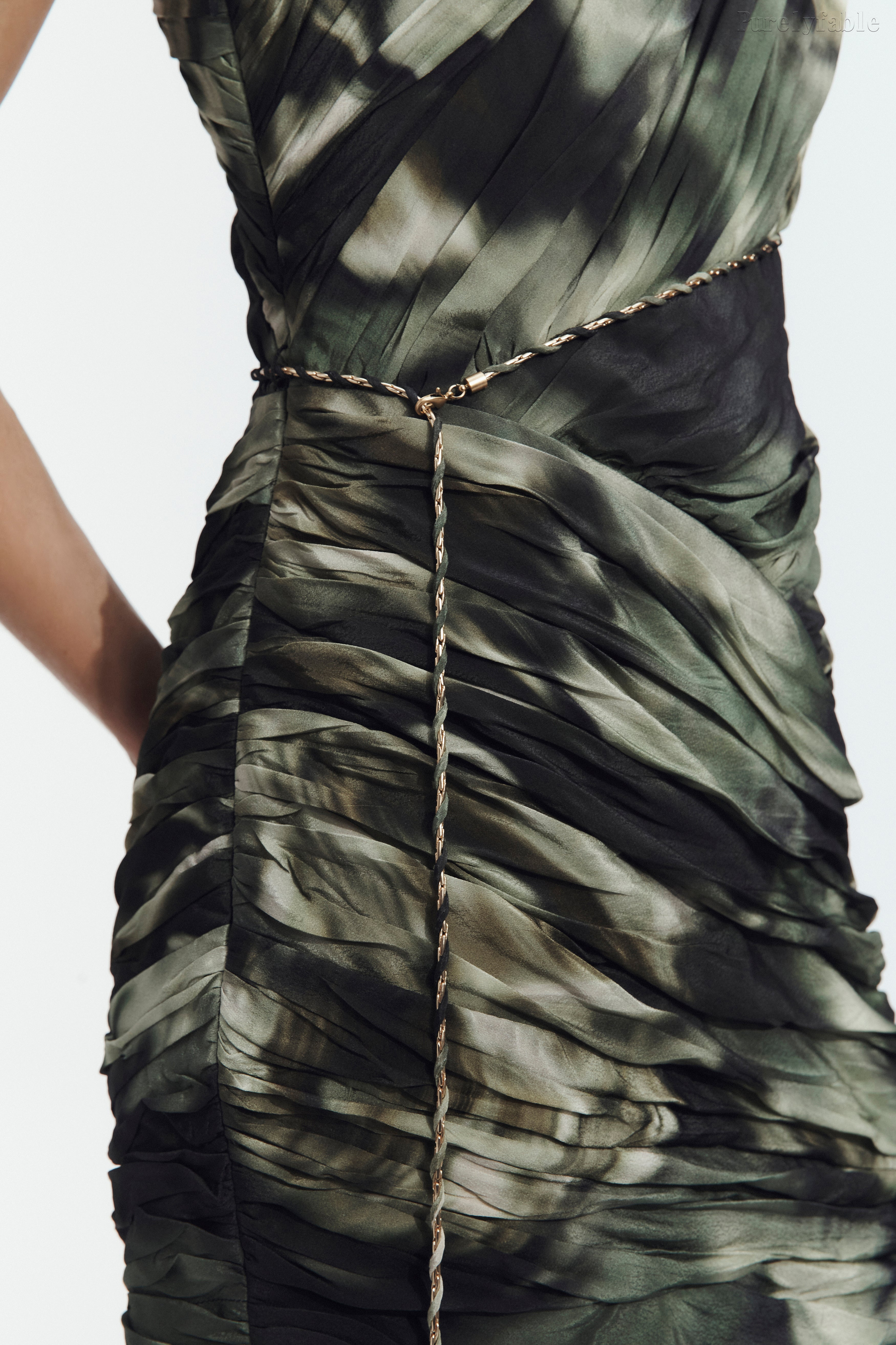Giana Dark Green One-Shoulder Asymmetrical Short Dress