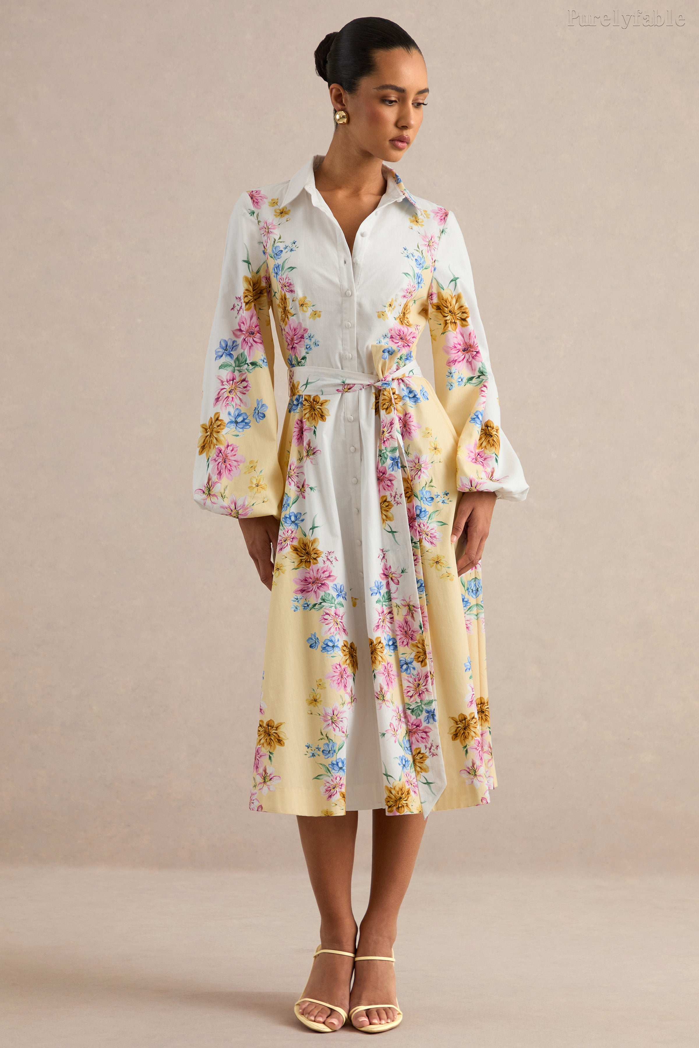 Xiomara Multi-Color Printed Blouse-Style Dress