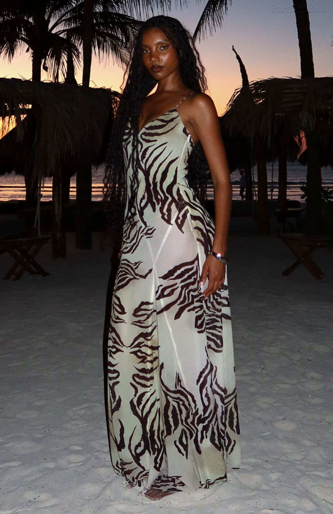 Rosalind White Backless Slim Fit Suspender Beach Long Dress