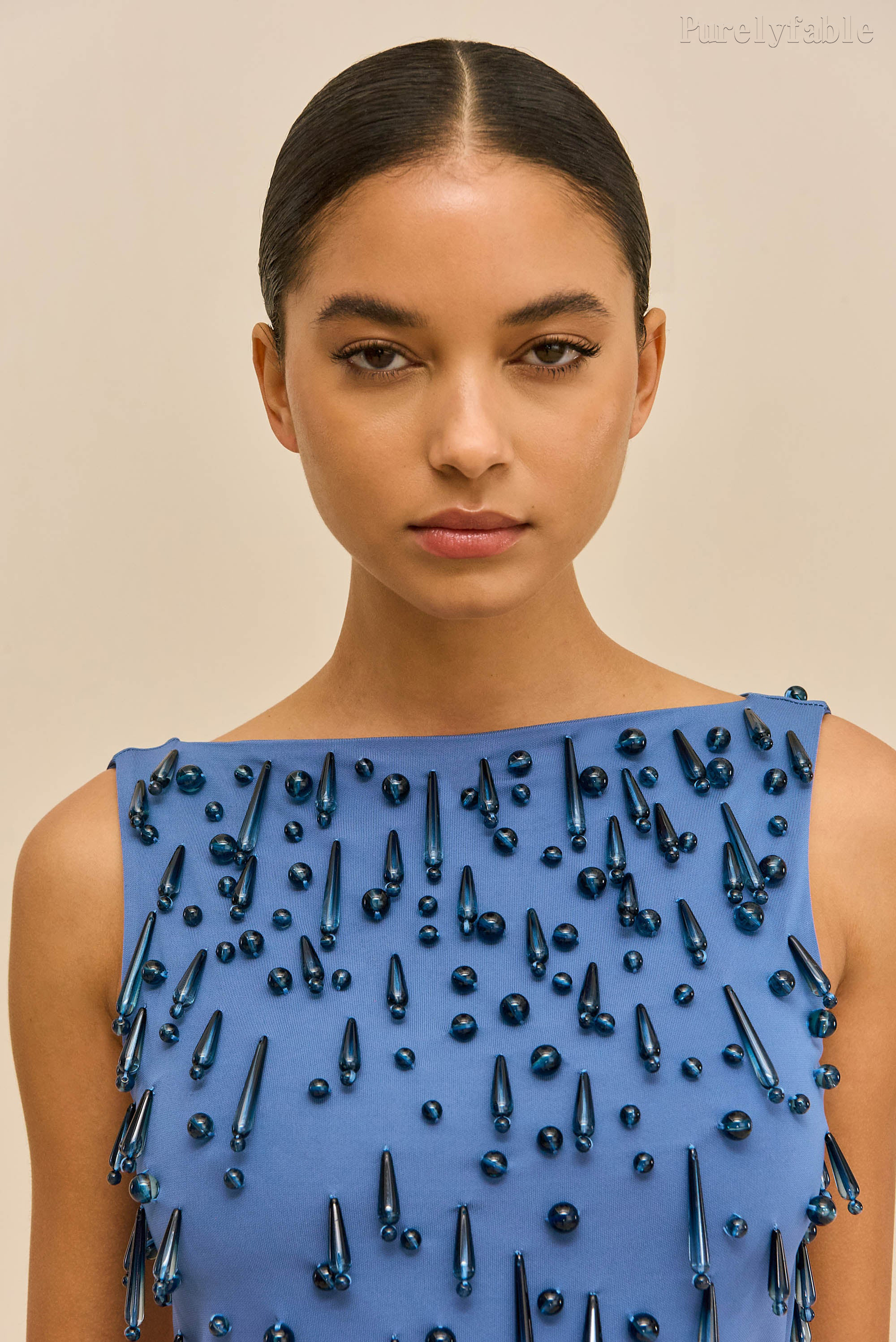 Elara Blue Sleeveless Fitted Short Dress