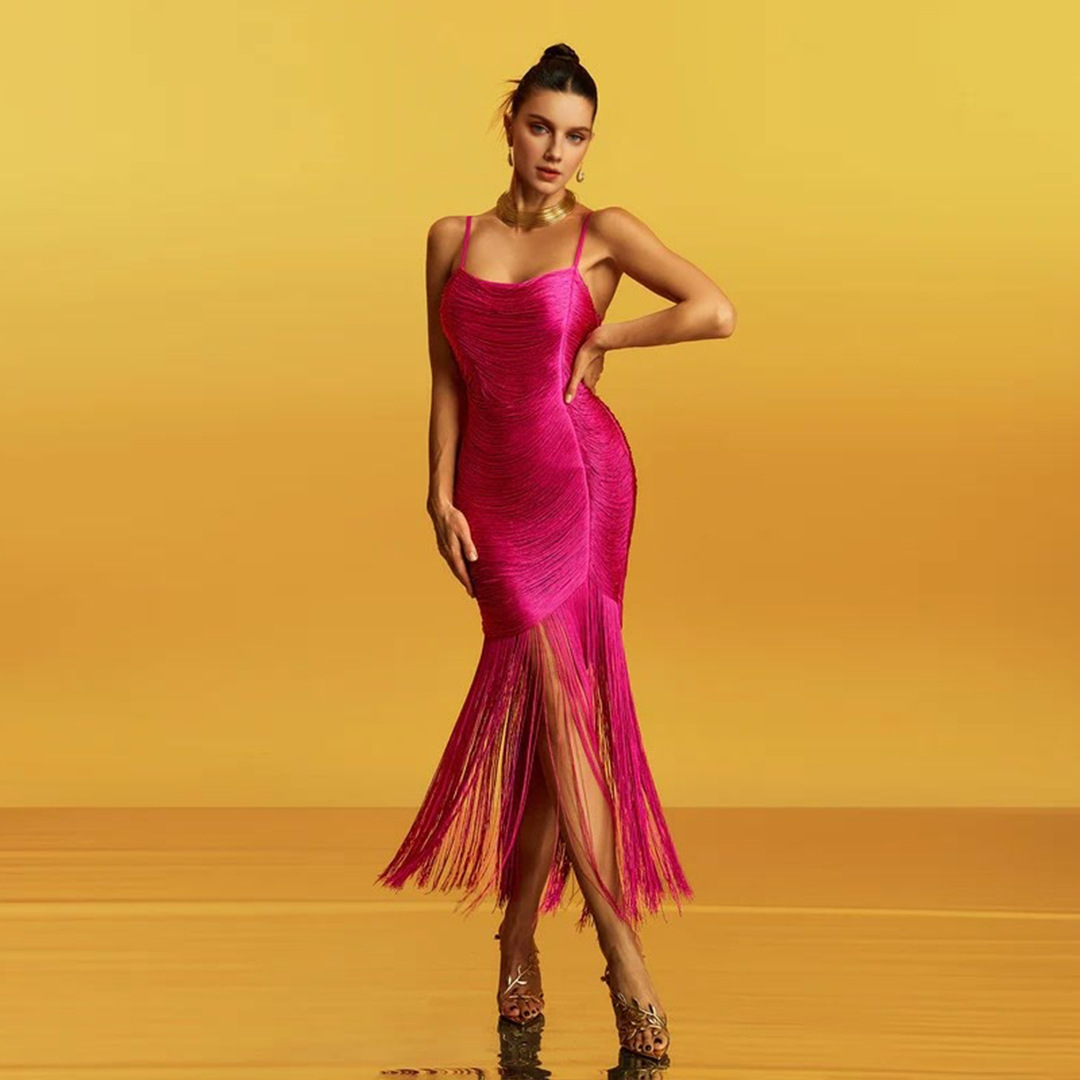 Brynn Pink Tassel SusPender Dress