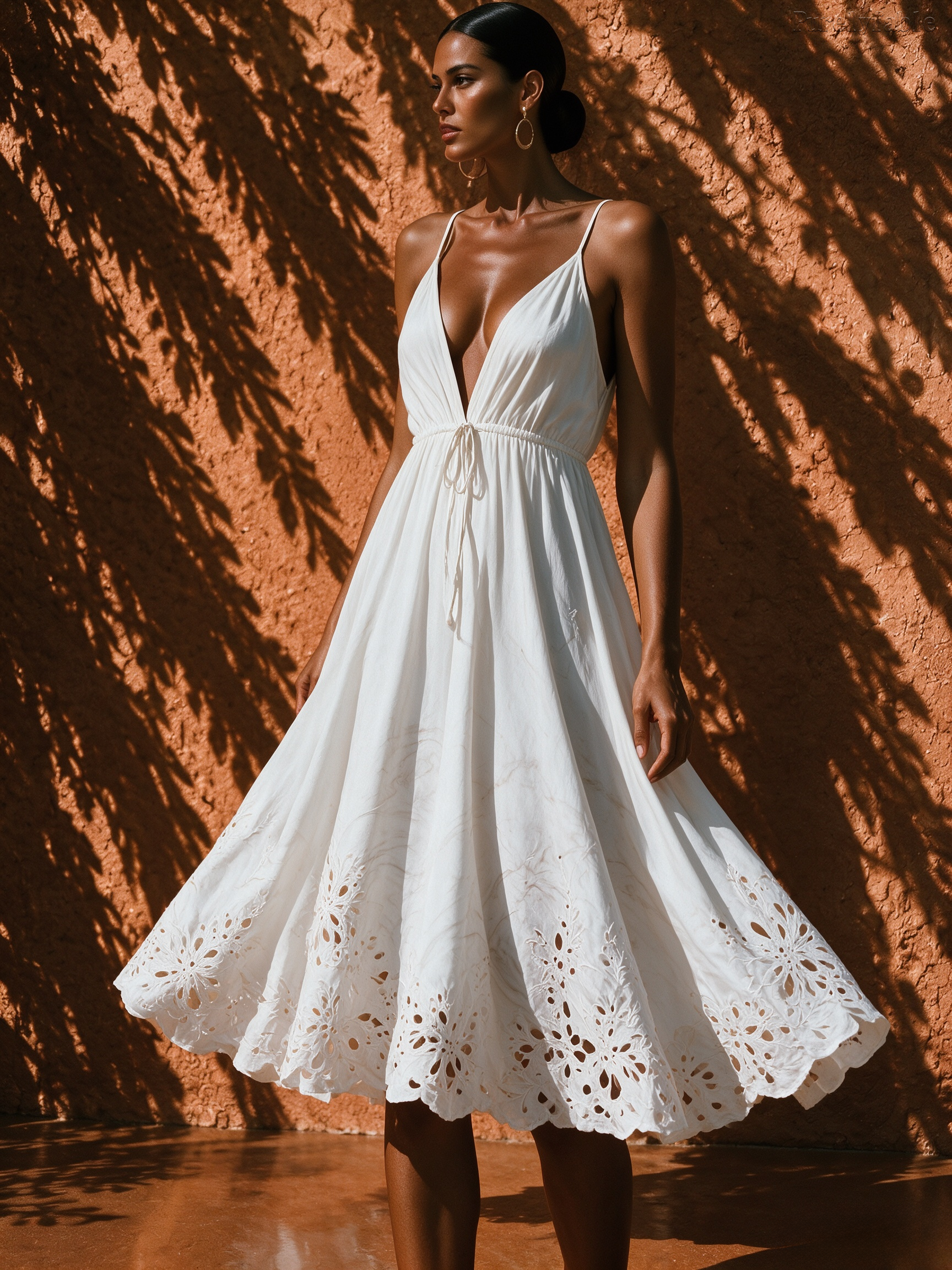 Elysia White Camisole Midi Dress