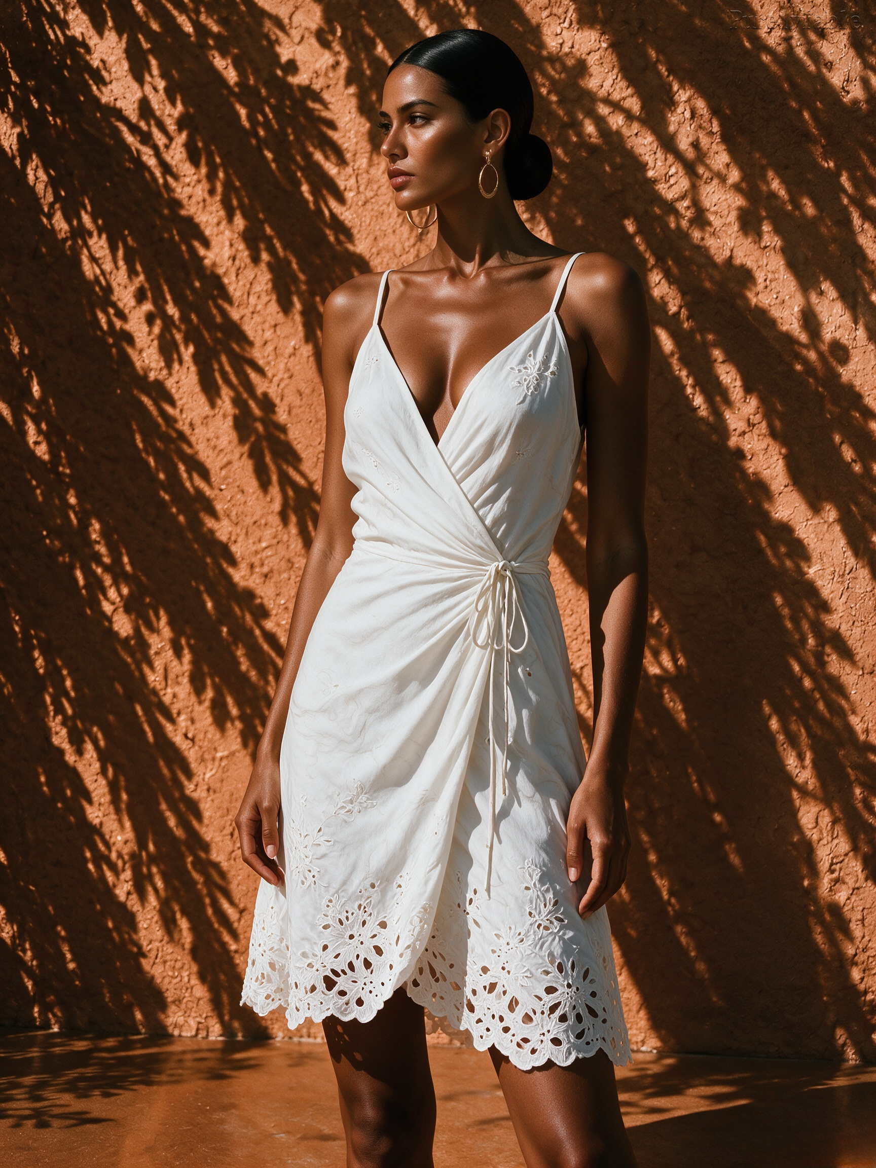 Elysia White Wrap-Around Dress With Straps