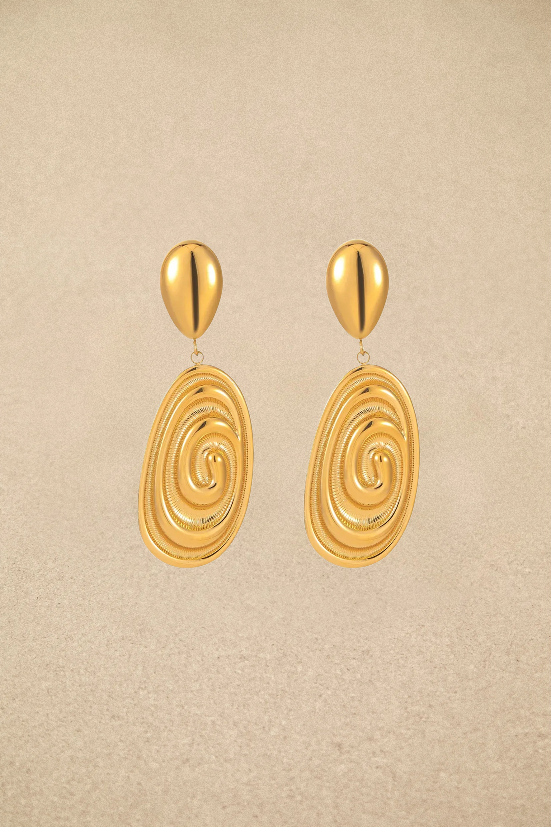 Oval Swirl Dangle Earrings-purelyfable