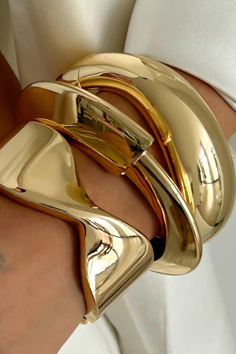 Irregular Shape Metal Bangle-purelyfable