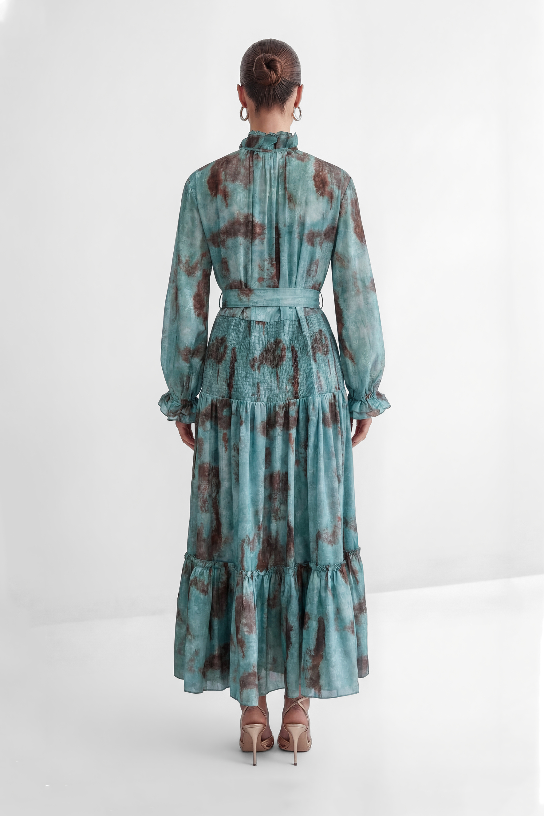 Found Your Love Teal Printed Tiered Ruffle Maxi Dress-purelyfable