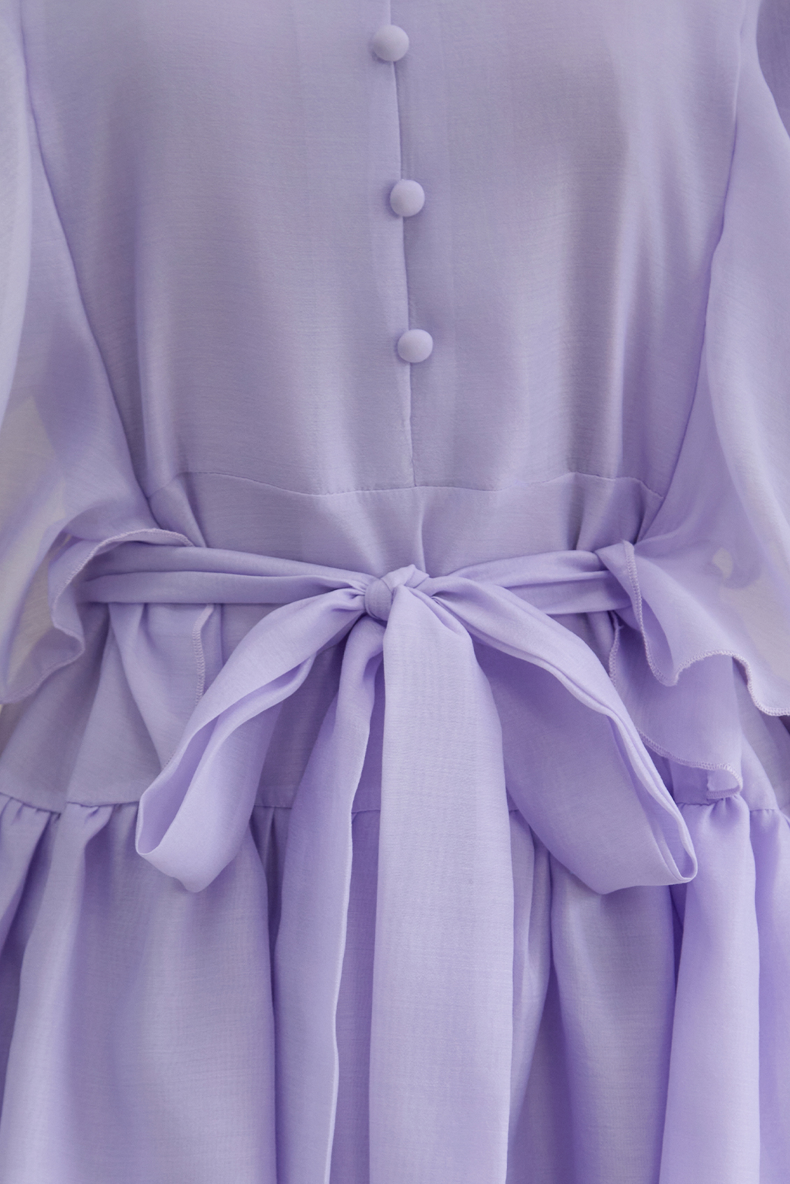 Soul Searching Lavender Ruffle Sleeve Tiered Mini Dress-purelyfable