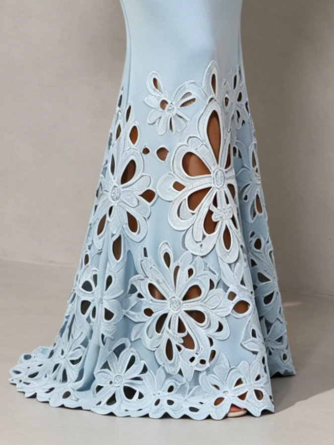 Celia Twisted Cutout Fishtail Maxi Dress