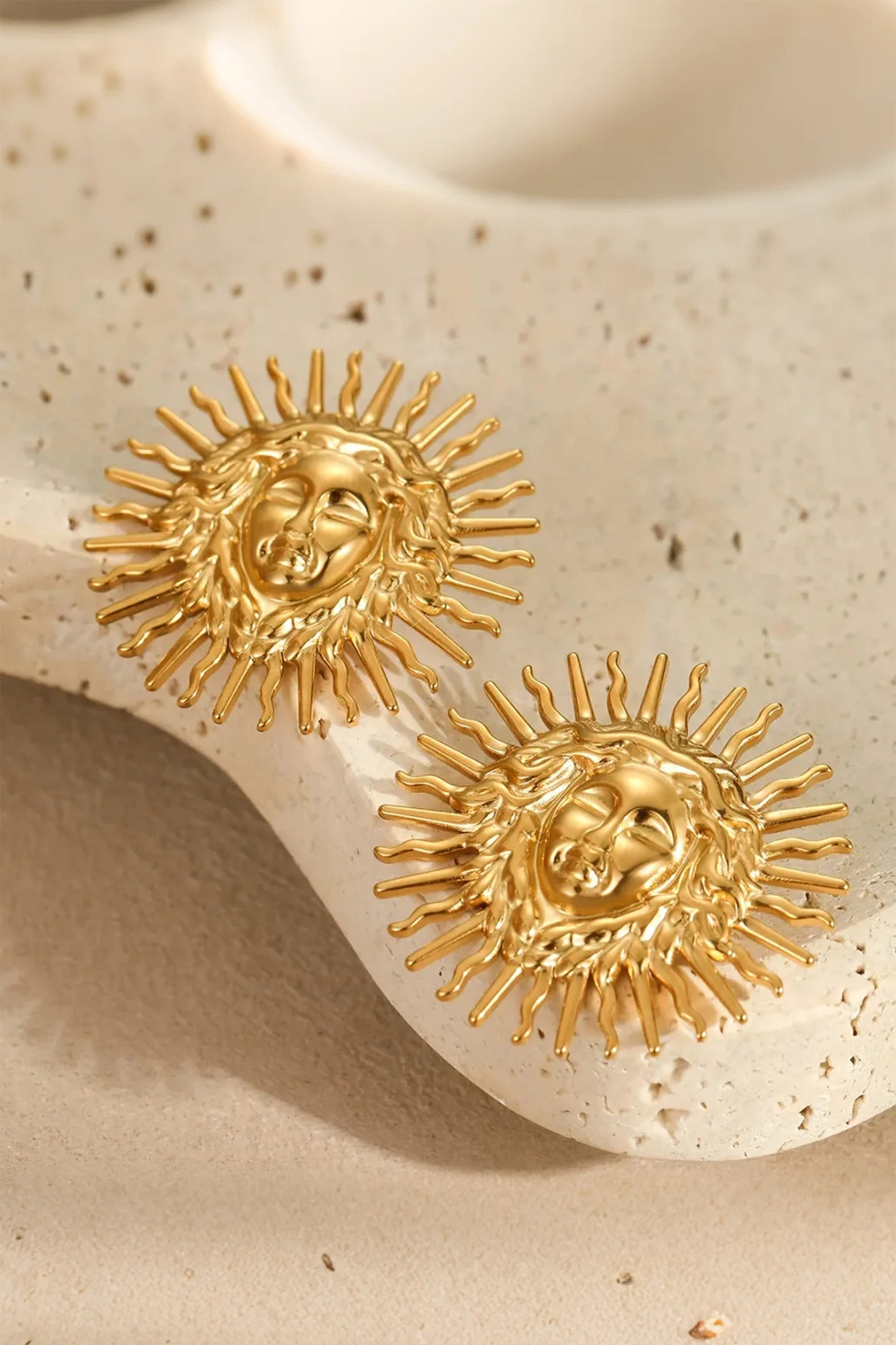 Sunface Stud Earrings-purelyfable