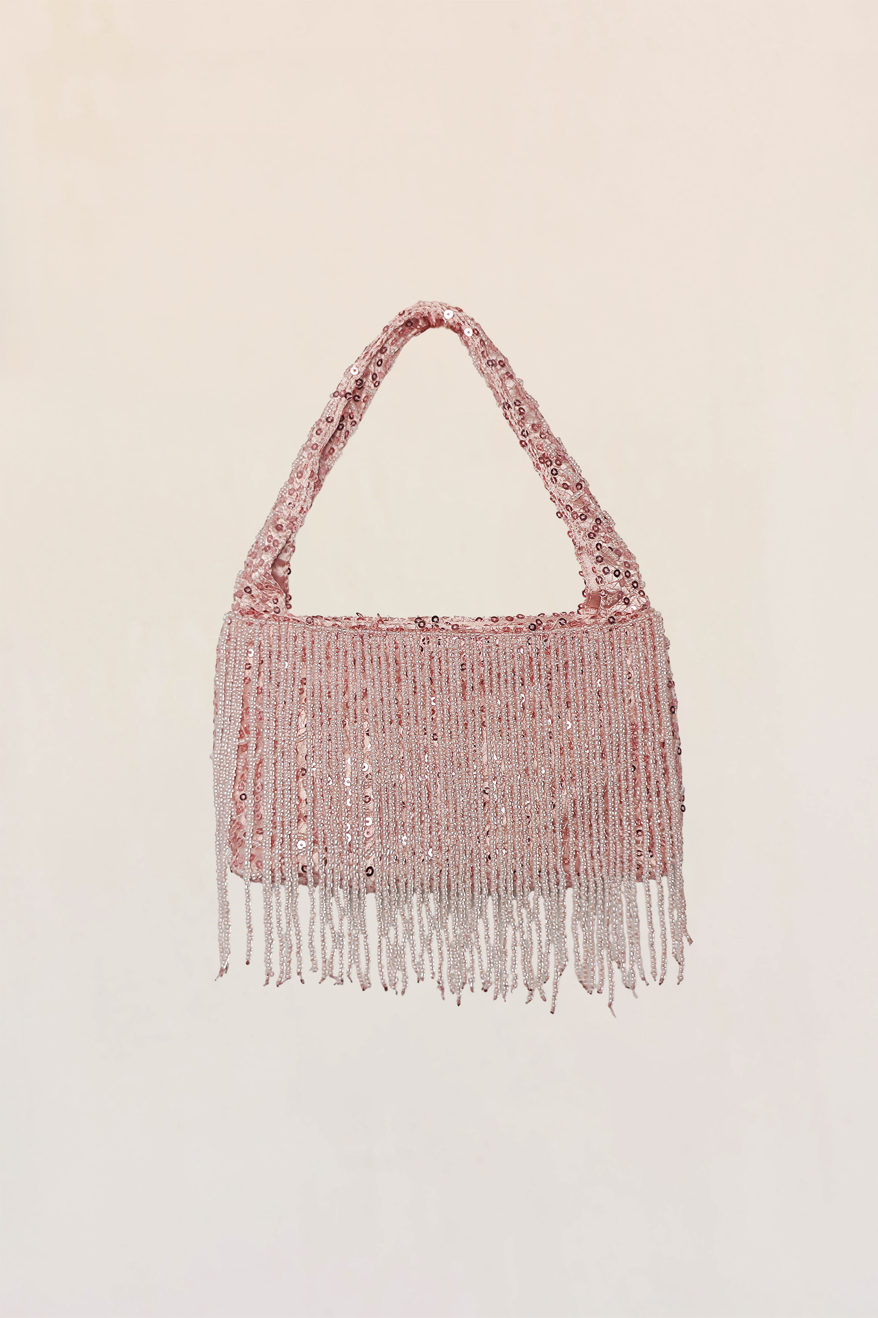 Sequined Fringe Handbag-purelyfable