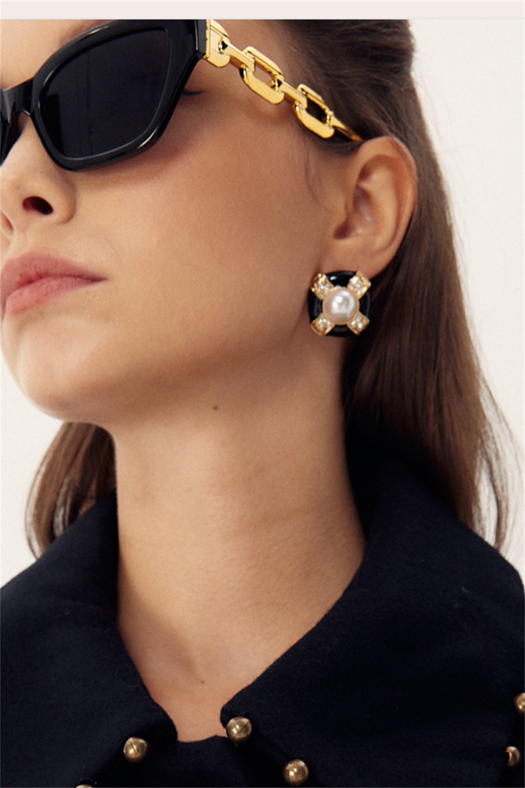 Vintage Enamel Pearl Earrings-purelyfable