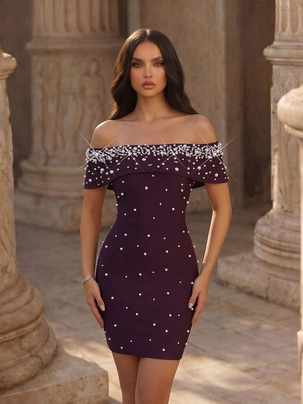 Lana Red Beaded Strapless Mini Dress