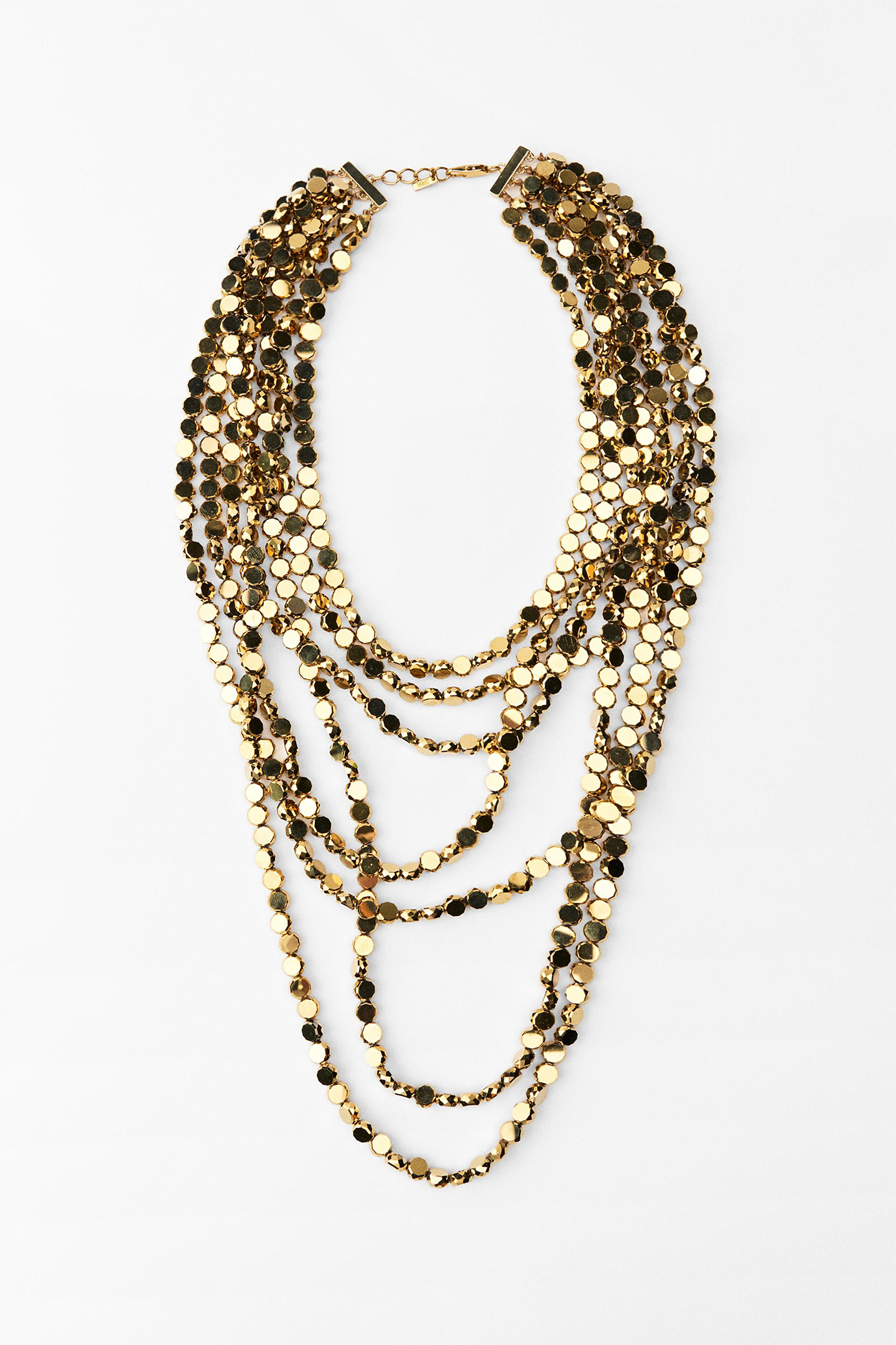 Multi-Strand Metal Bead Necklace-purelyfable
