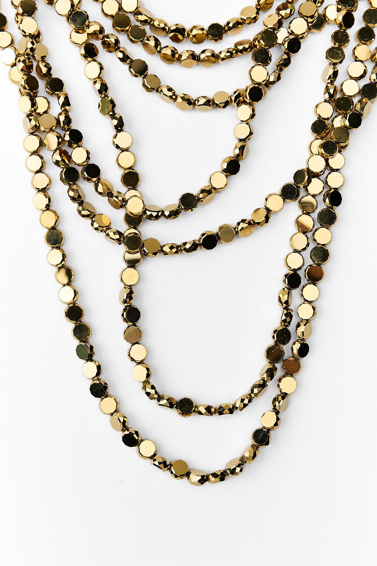 Multi-Strand Metal Bead Necklace-purelyfable