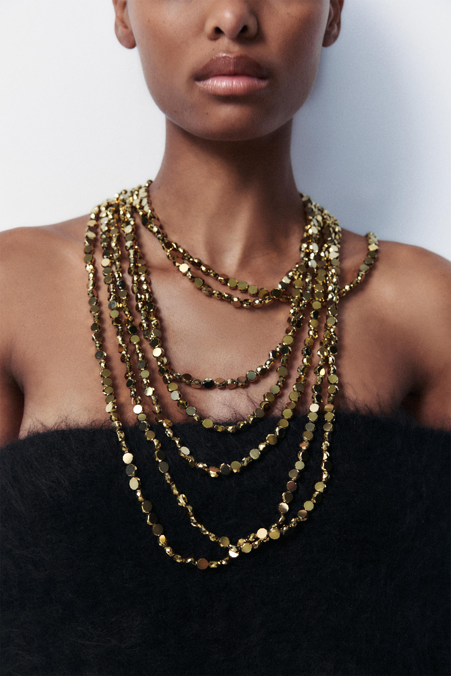 Multi-Strand Metal Bead Necklace-purelyfable