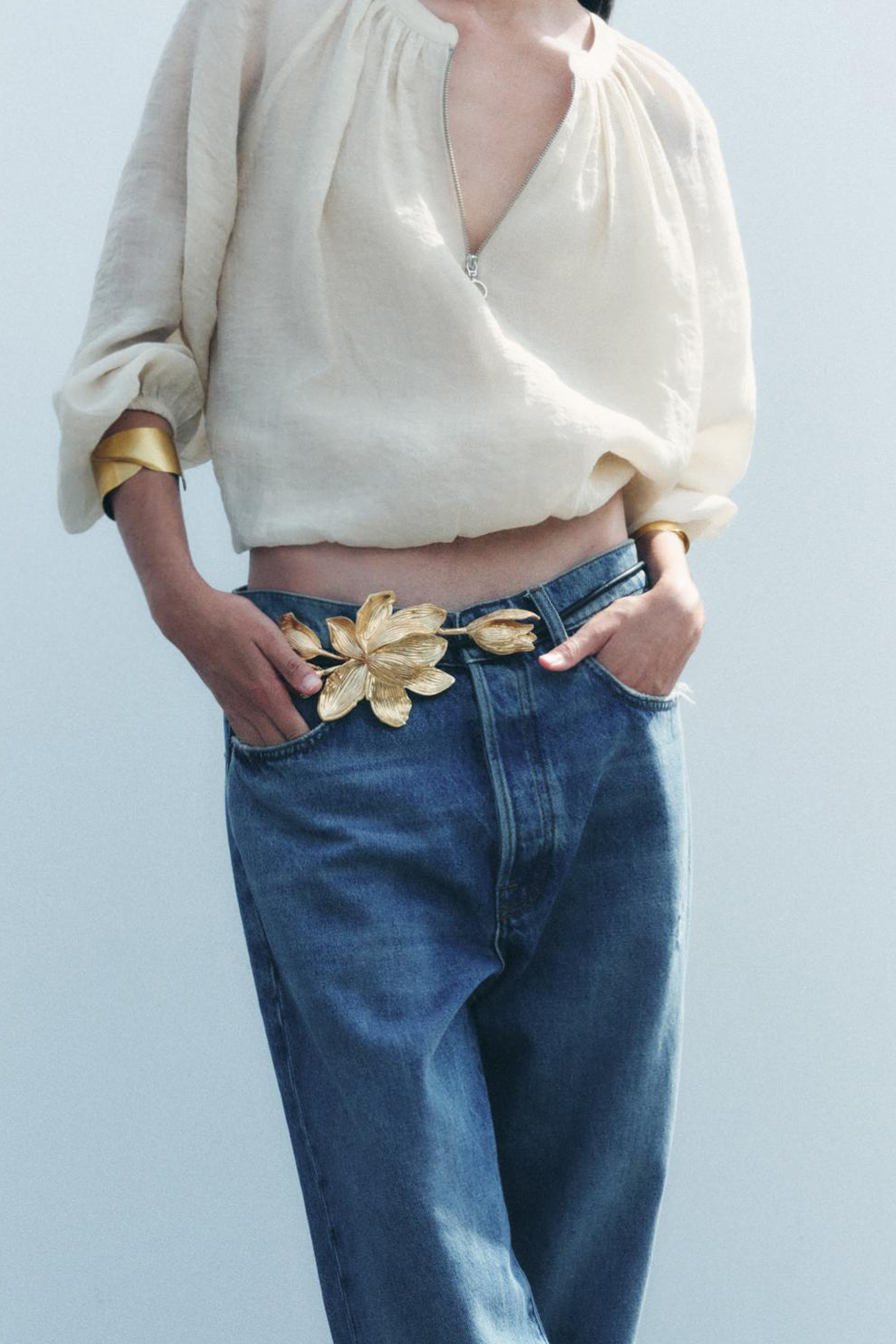 Metal Flower Cord Belt-purelyfable
