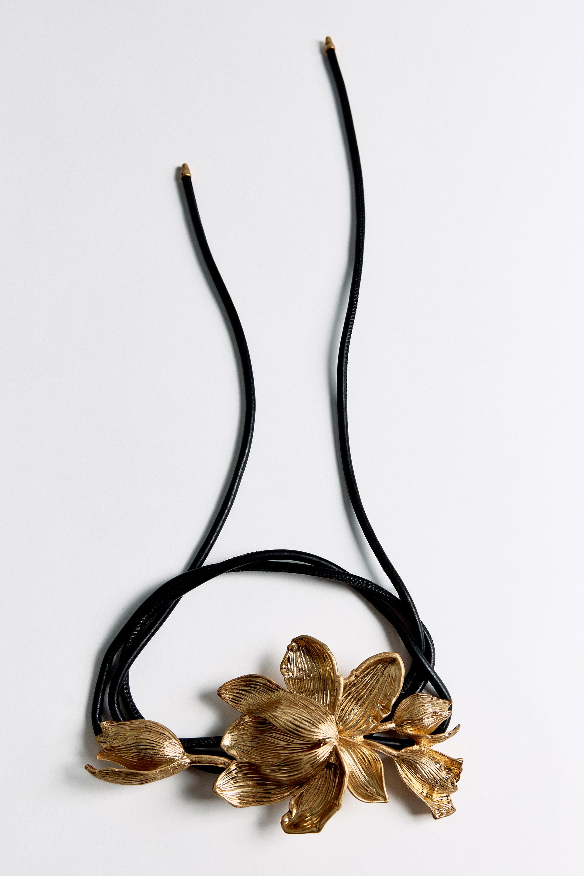 Metal Flower Cord Belt-purelyfable