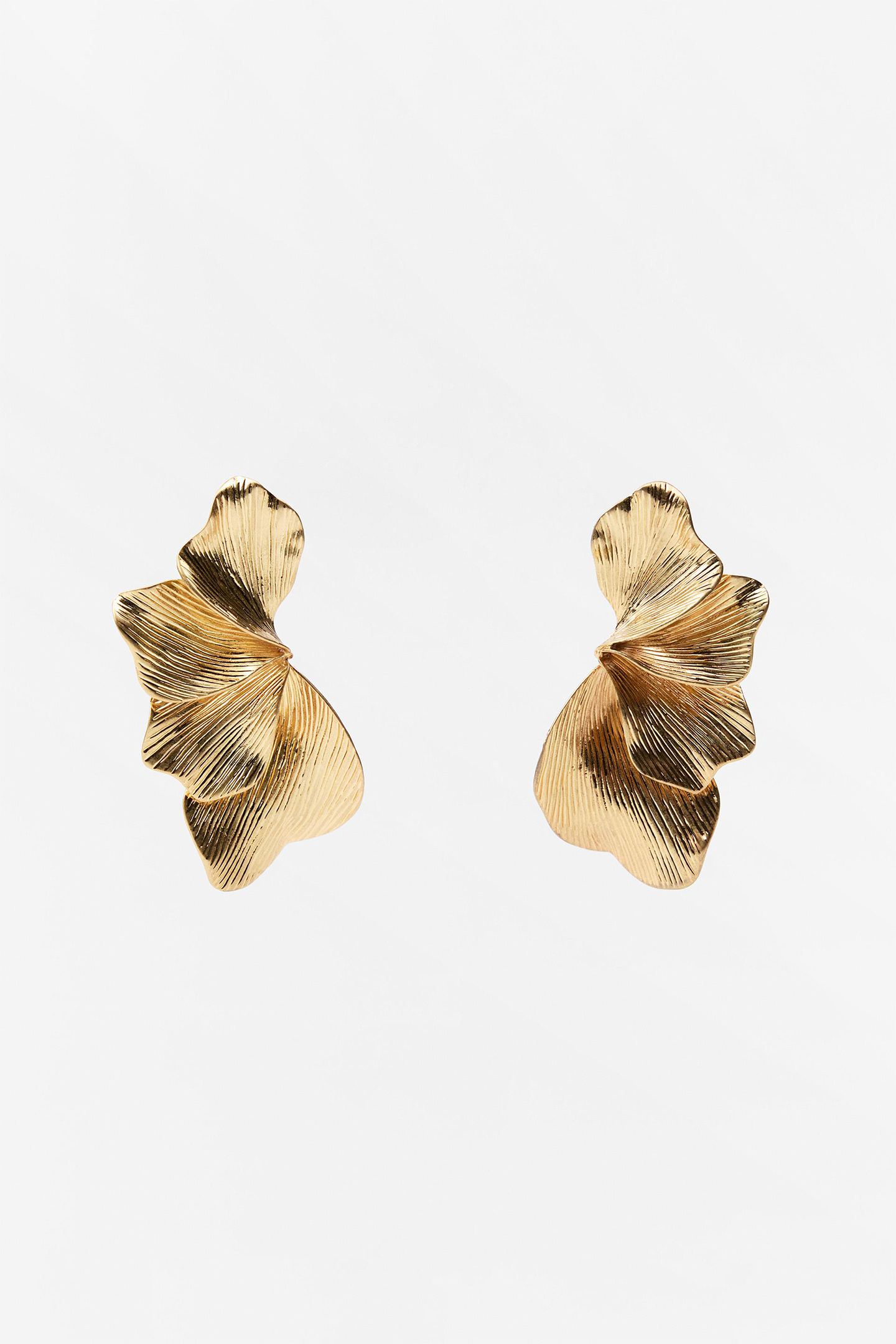 Textured Metal Leaf Drop Earrings-purelyfable