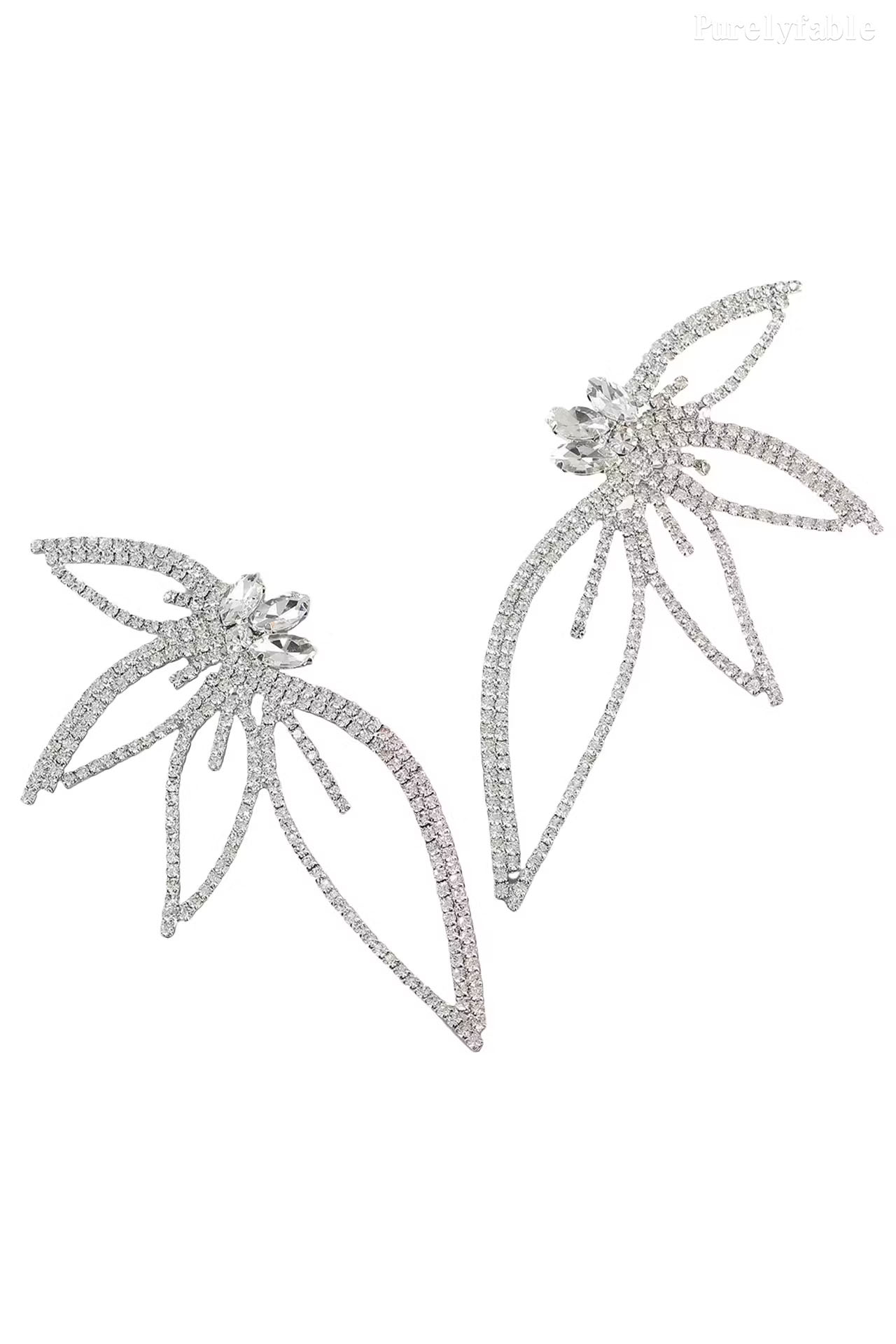 Diamond-Encrusted Butterfly Earrings