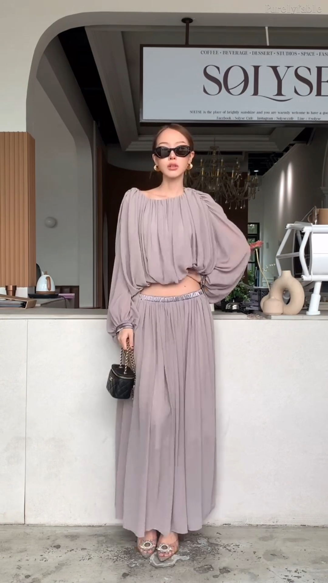Marissa Grey Floor-Length Hhigh-Waisted Dress Set