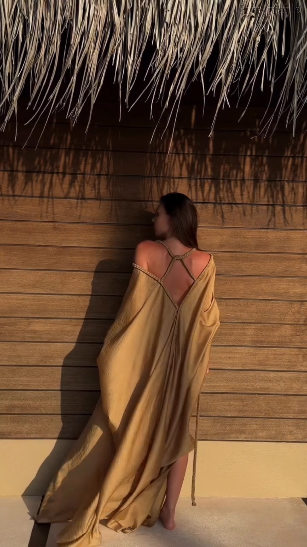 Dahlia Yellow Deep V-Neck Flowing Long Dress
