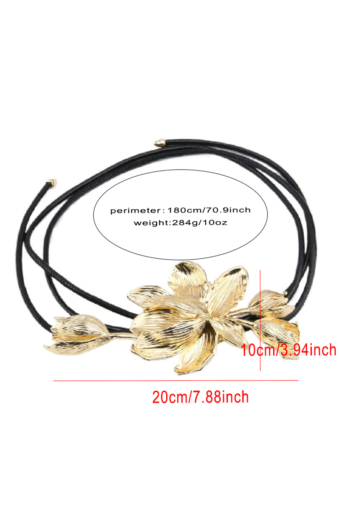 Metal Flower Cord Belt-purelyfable