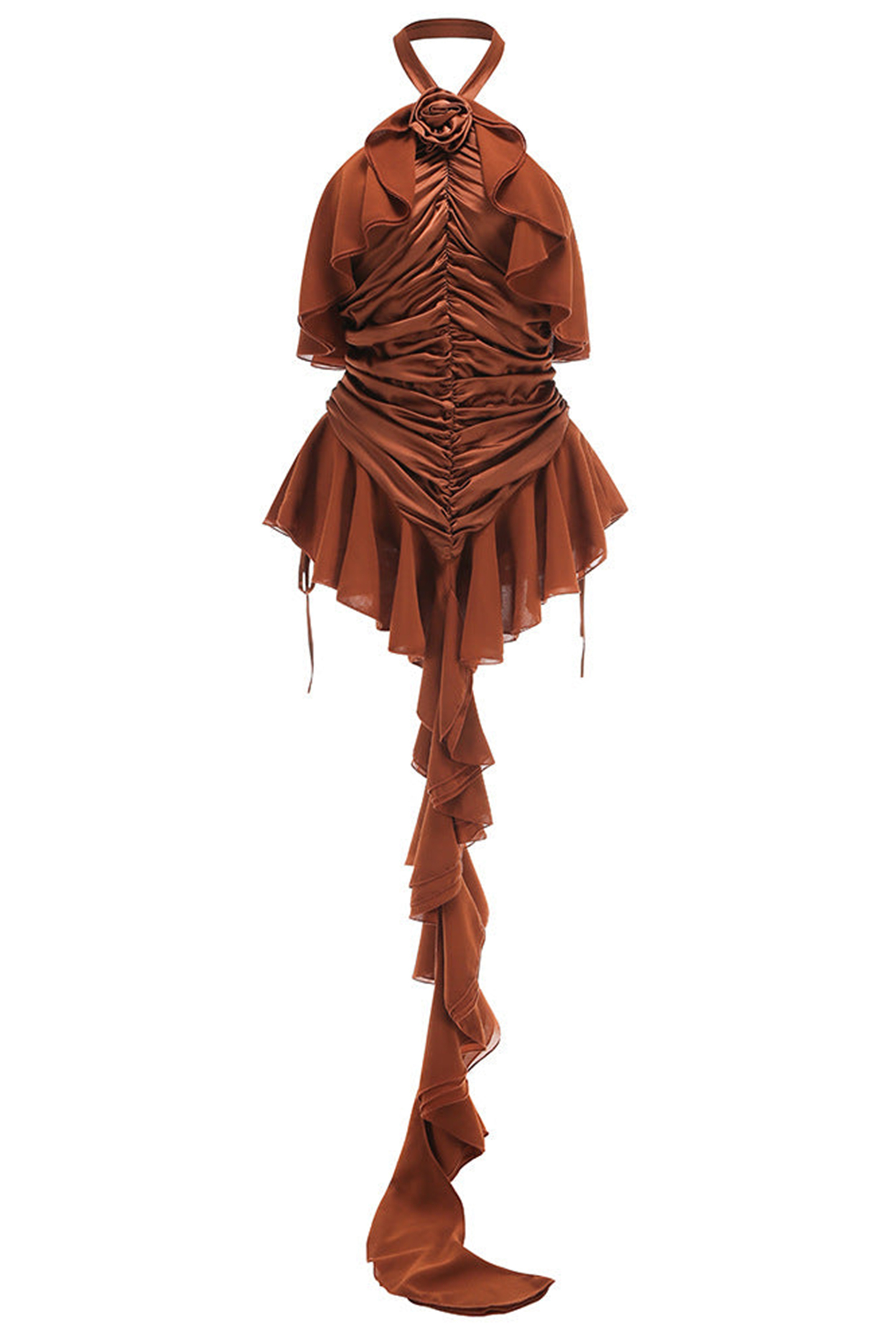 Elena Halter Neck Ruffled Bodysuit-purelyfable