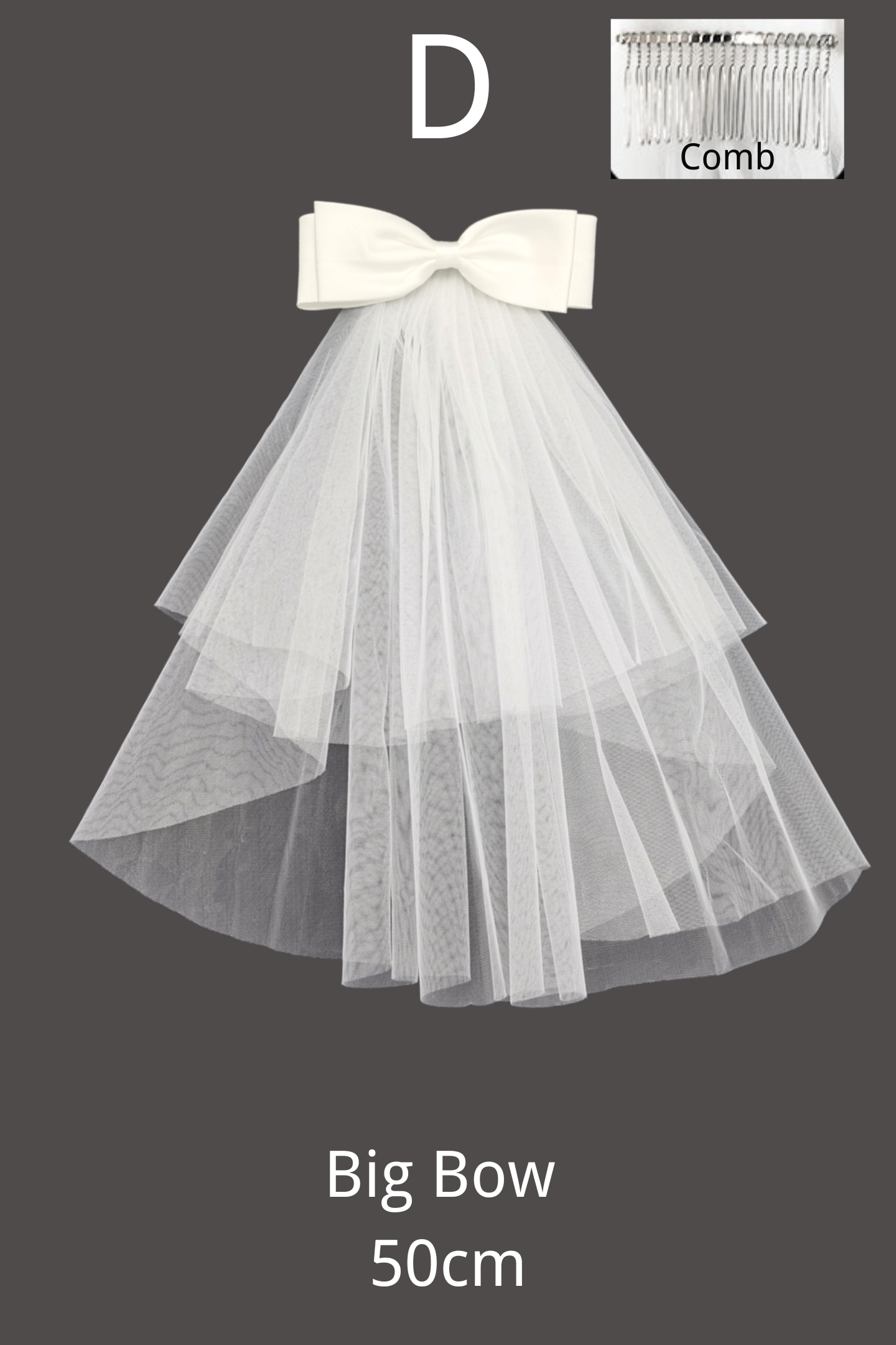 Rosalind Ribbon Big Bow Veil-purelyfable