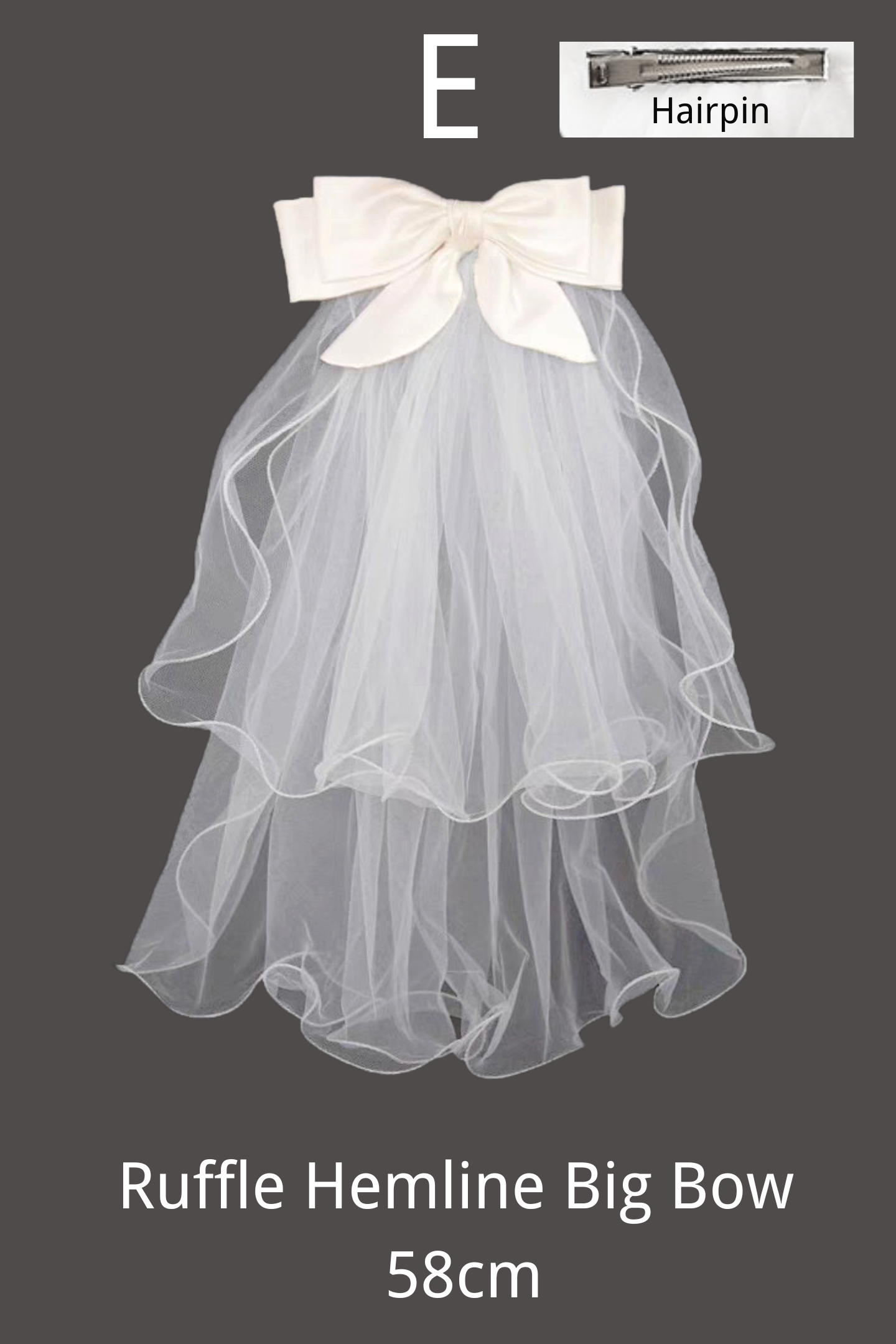 Rosalind Ribbon Big Bow Veil-purelyfable