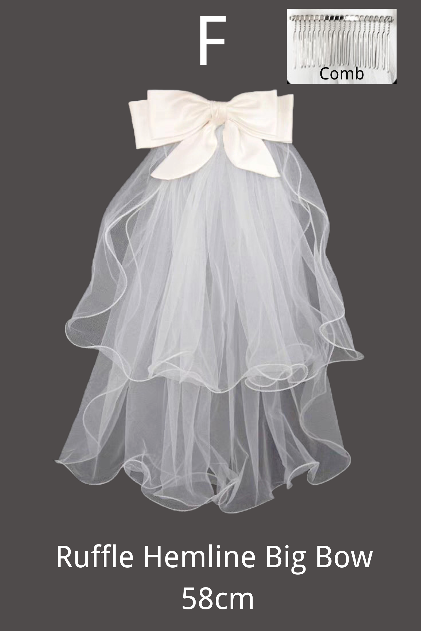 Rosalind Ribbon Big Bow Veil-purelyfable