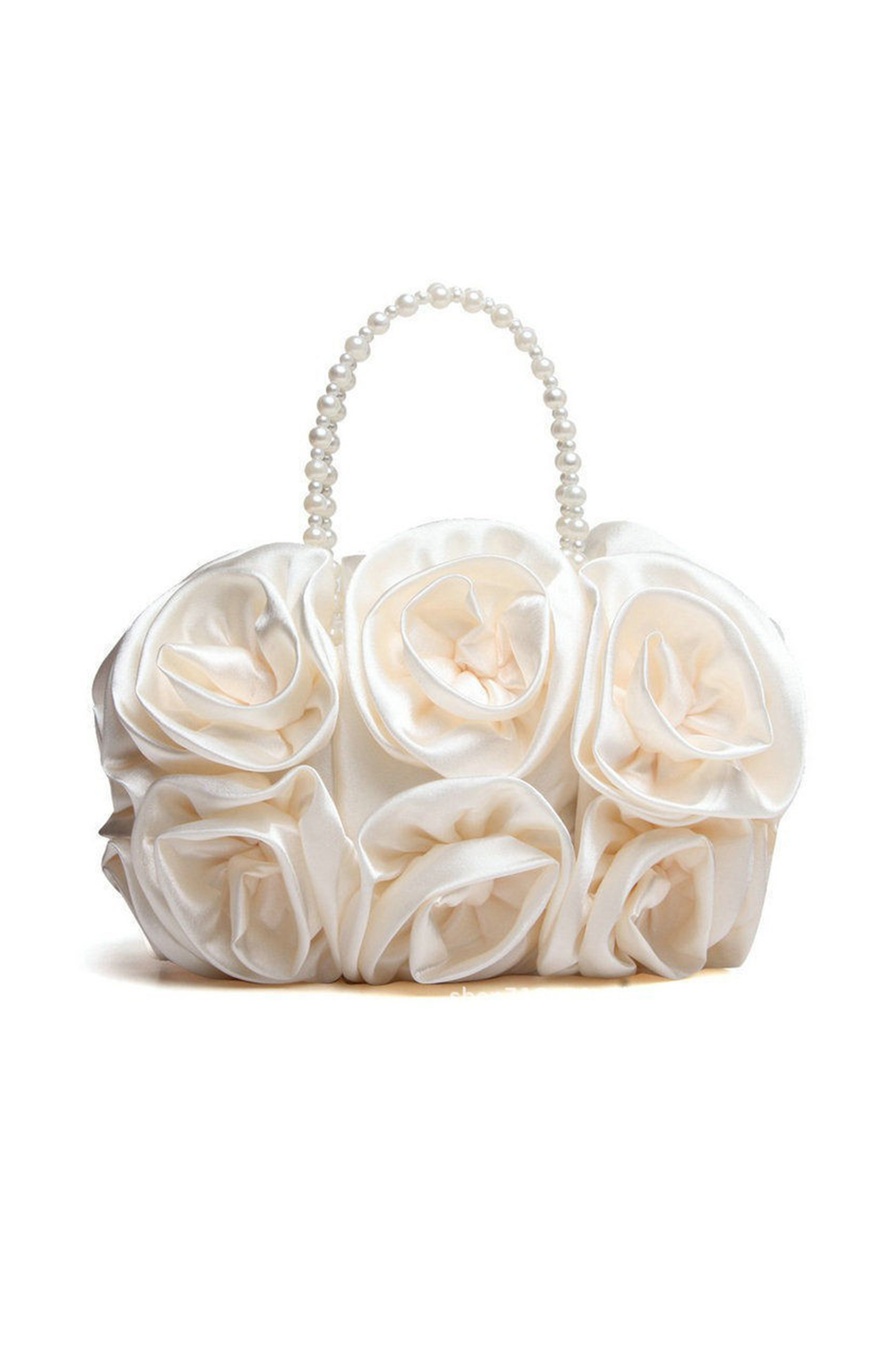 Satin Rosettes Pearl Handbag-purelyfable