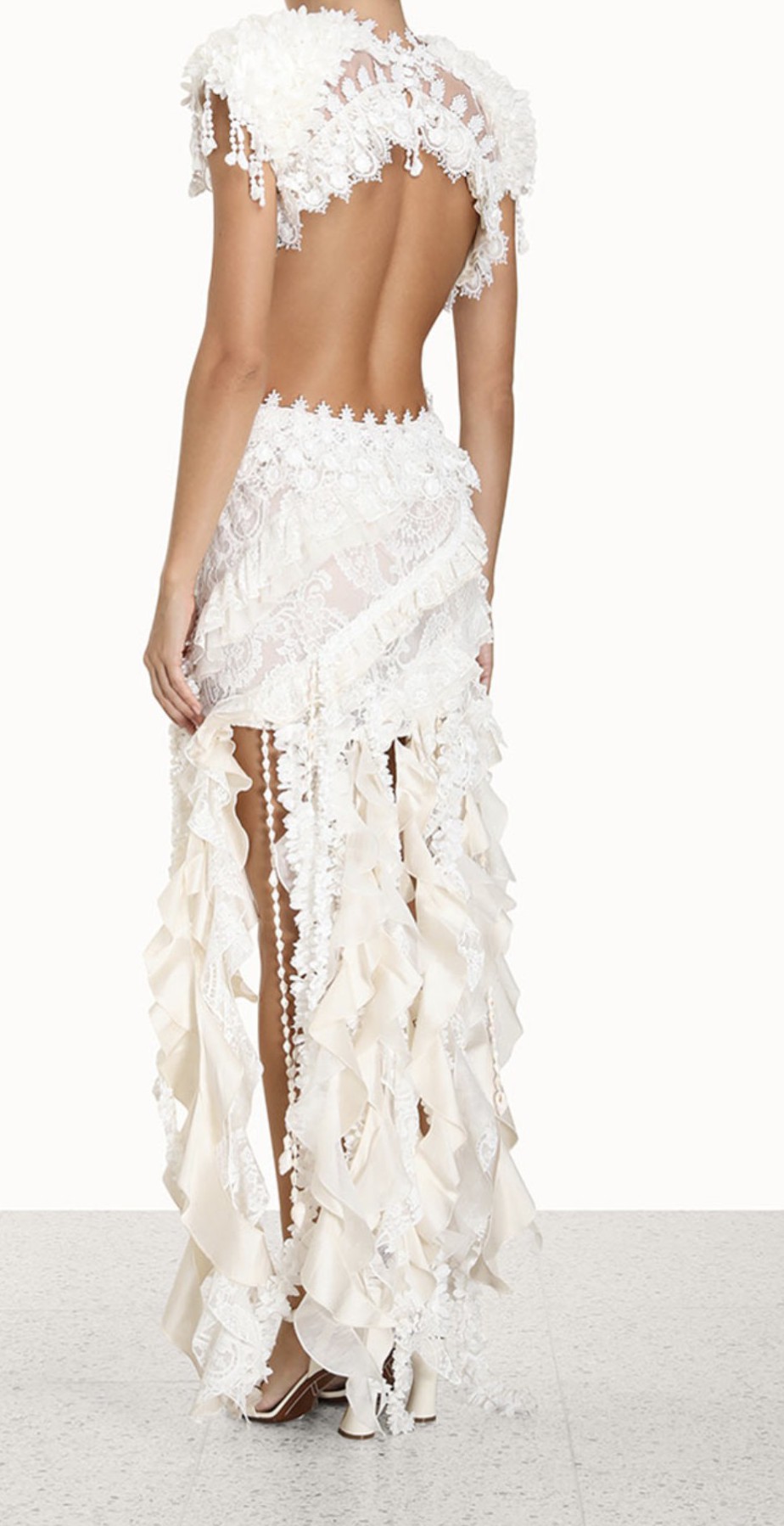 Aviana White Lace Cutout Dress