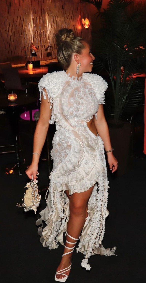 Aviana White Lace Cutout Dress