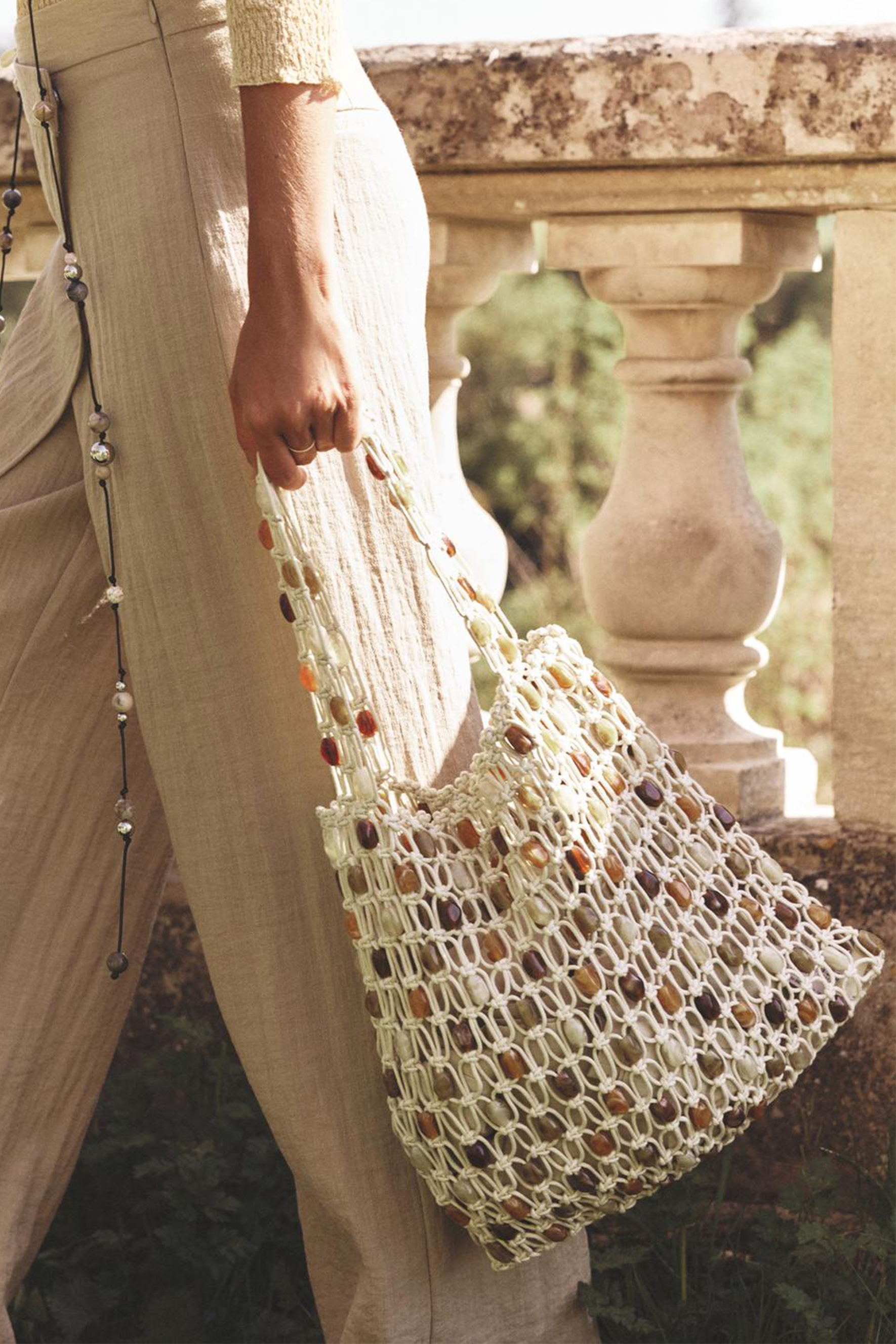 Multicolor Beaded Tote Bag-purelyfable