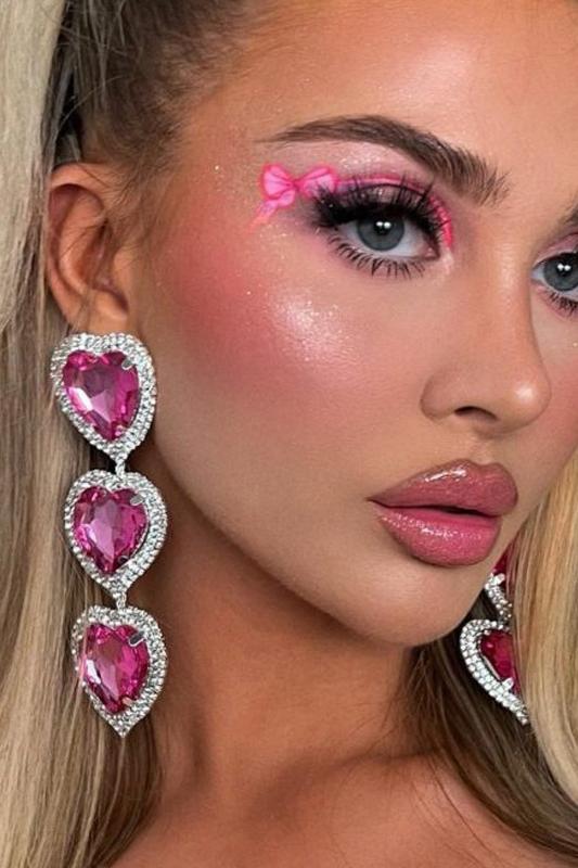 Heart Shaped Exaggerated Drop Earrings-purelyfable