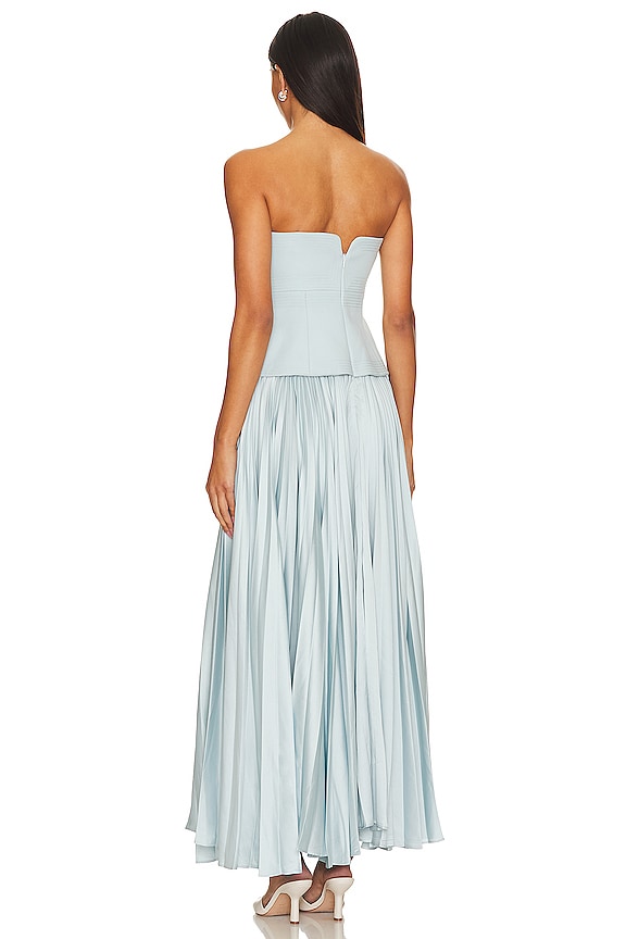 Iris Sky Blue Pleated Two-Piece Dress