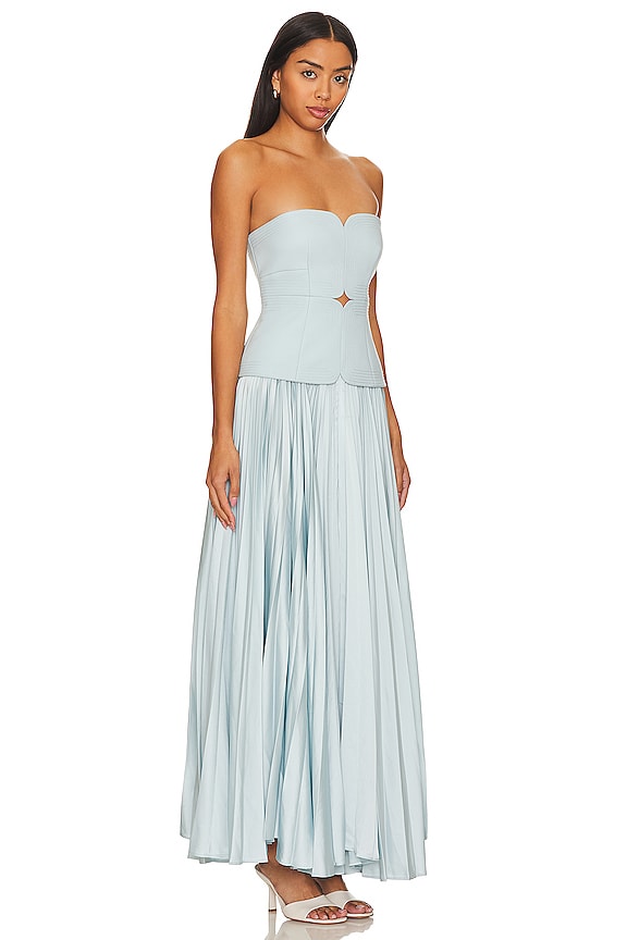 Iris Sky Blue Pleated Two-Piece Dress