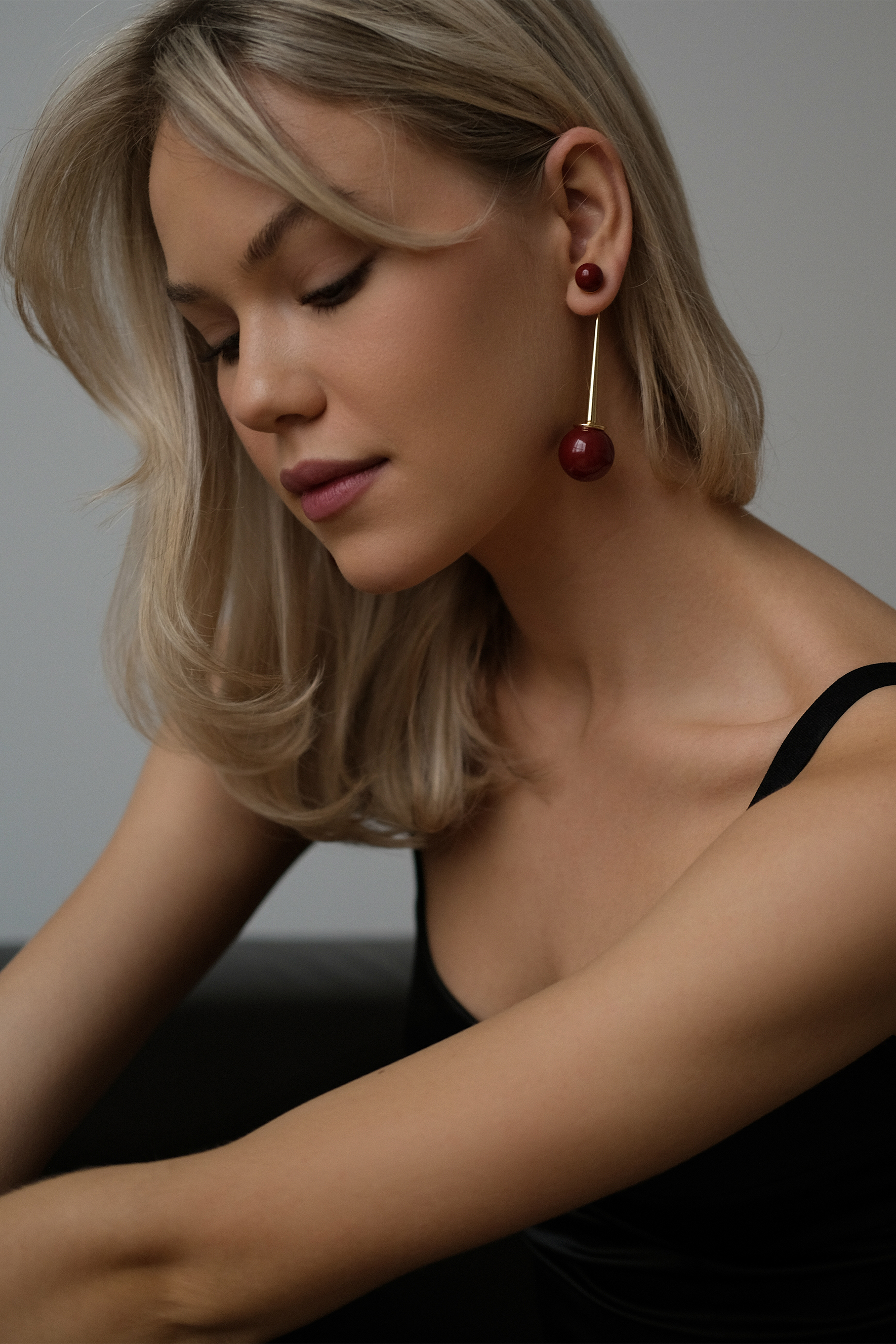Double Bead Drop Earrings-purelyfable