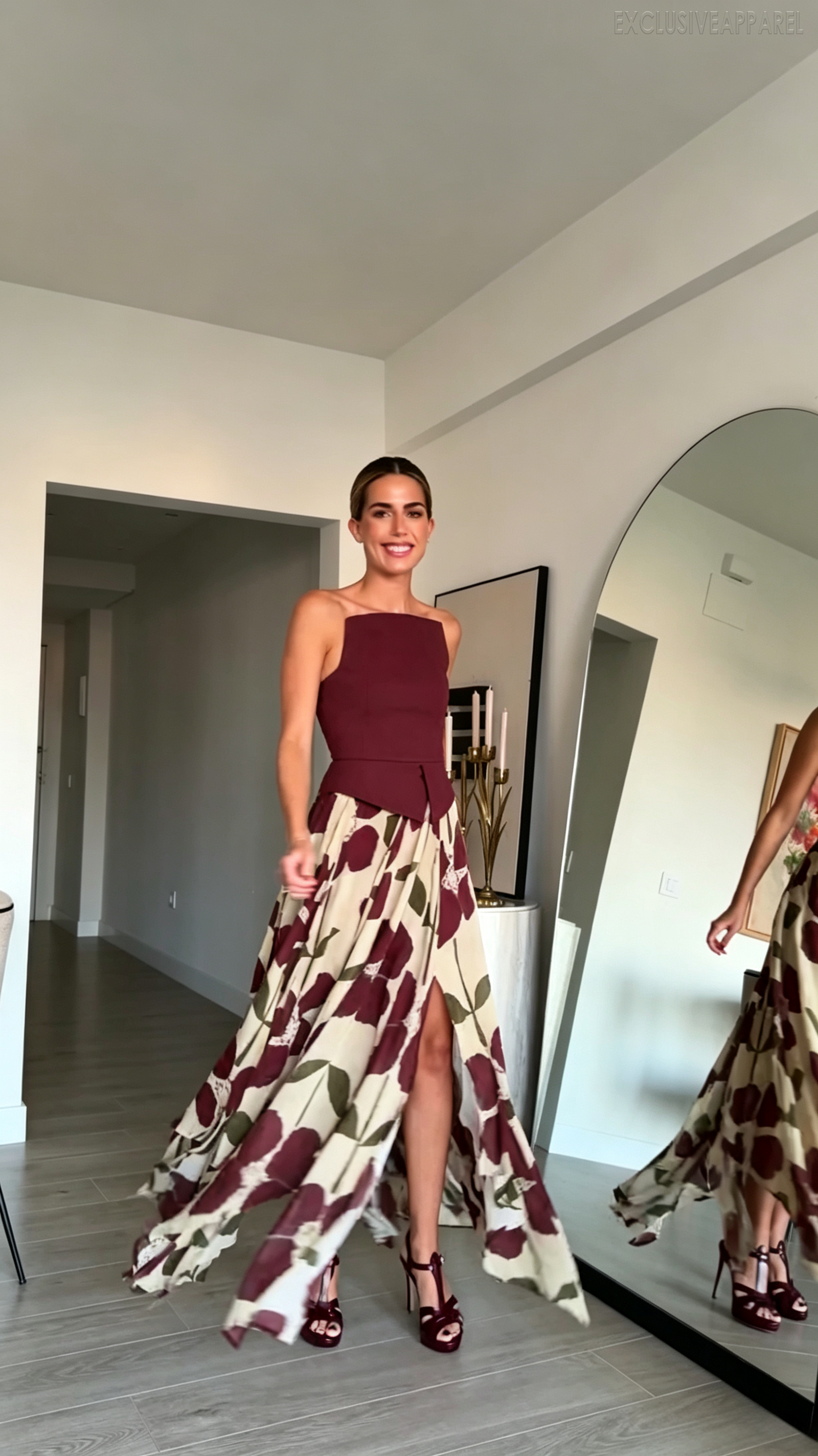 Emery Red Necktie Half-Dress Set