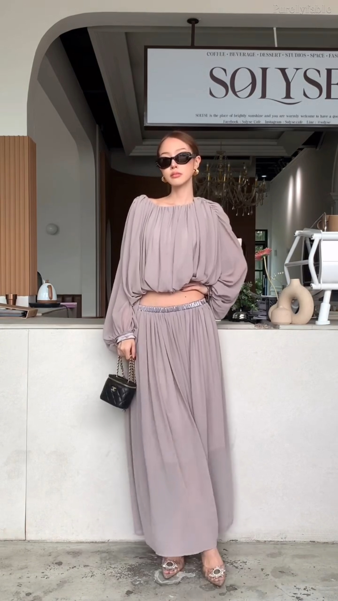 Marissa Grey Floor-Length Hhigh-Waisted Dress Set