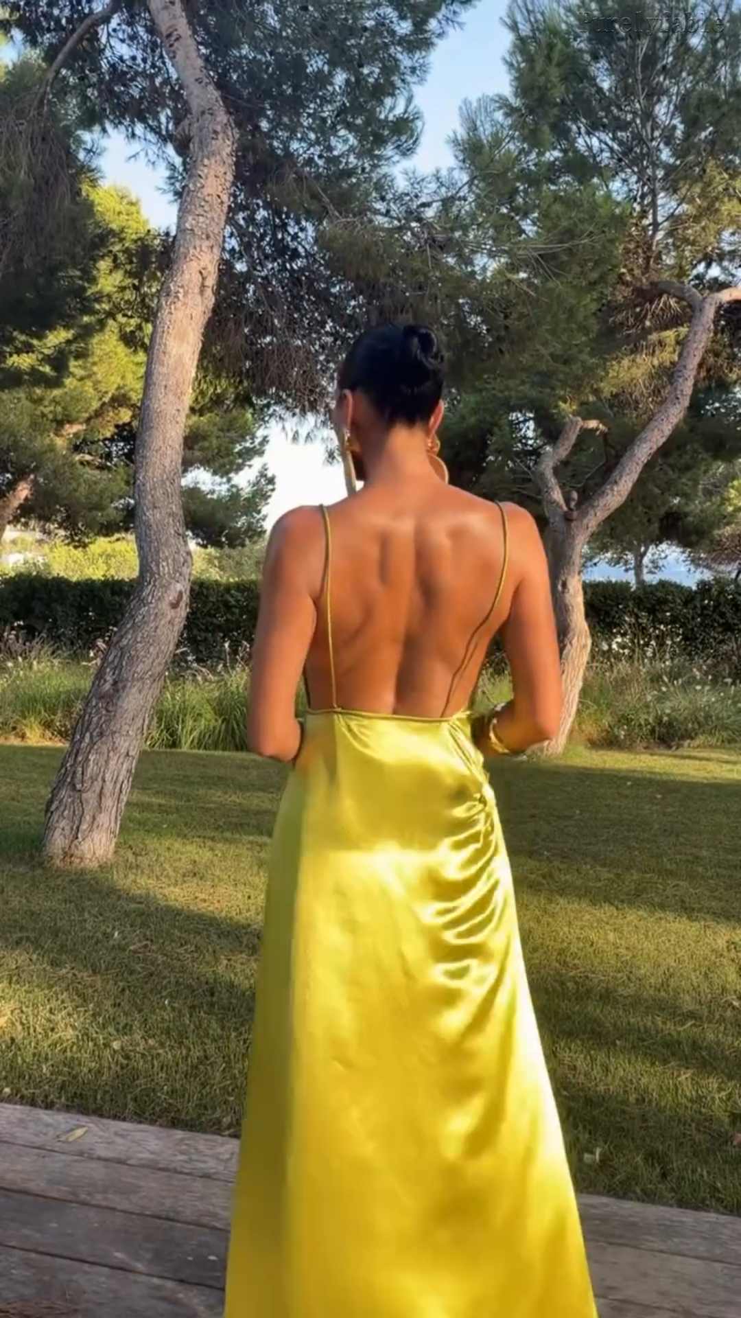 Roxana Green Drape Strap Vacation Dress