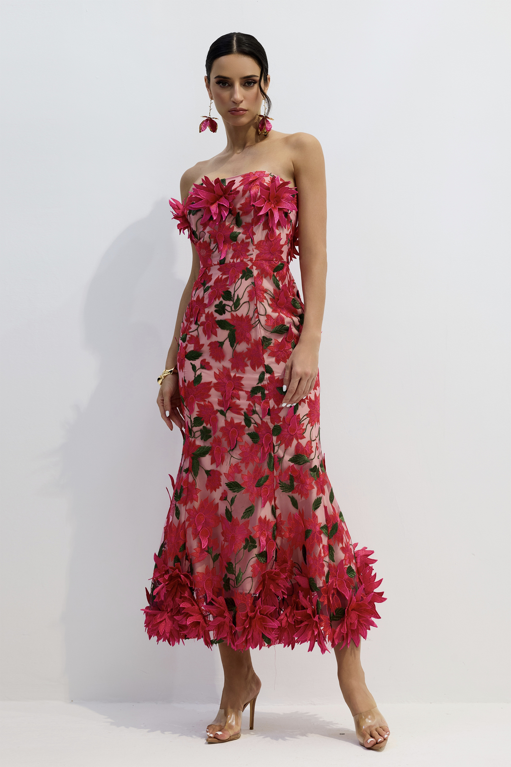 Gloria Floral Embroidery Strapless Maxi Dress-purelyfable
