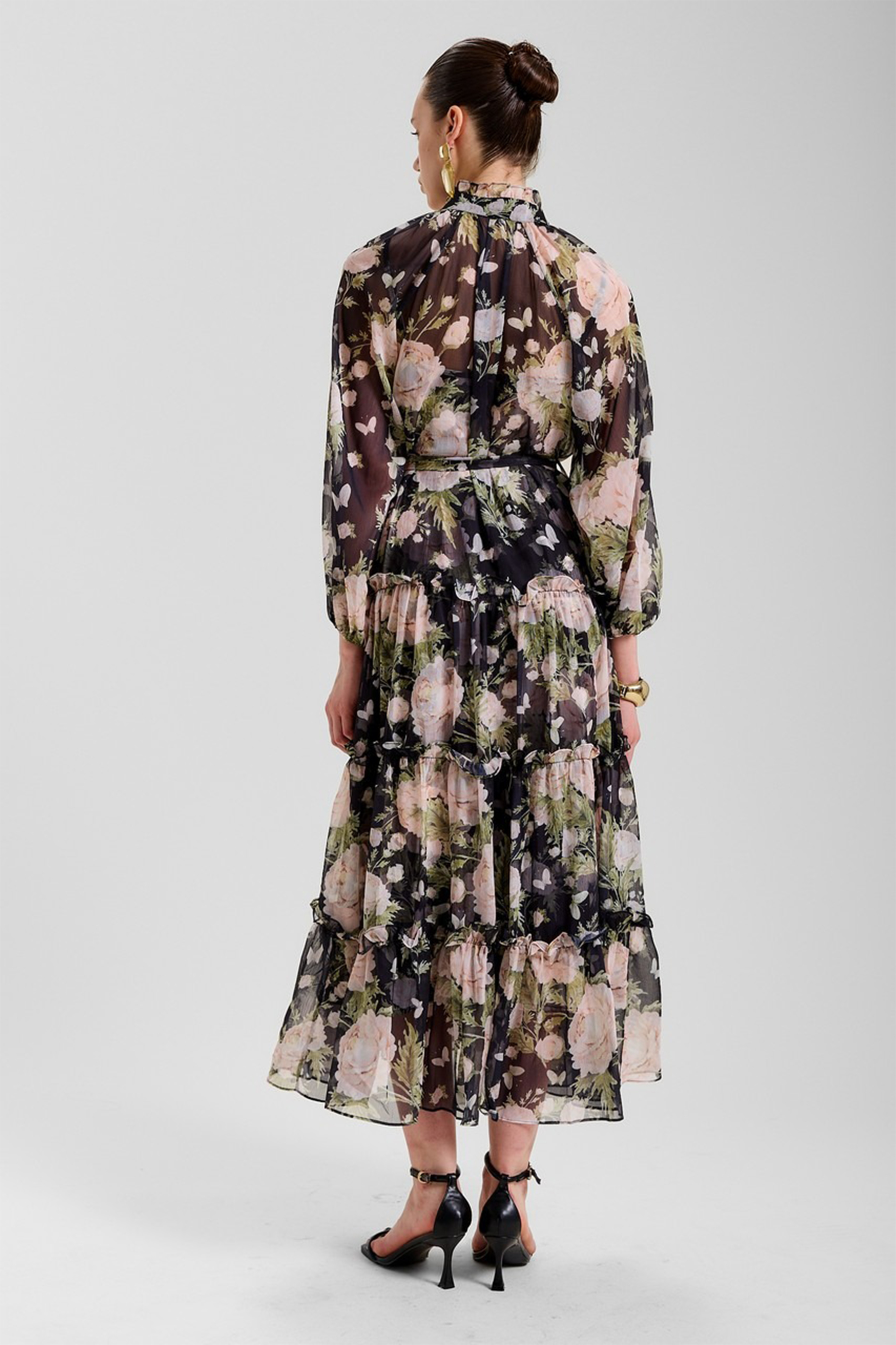 Angelica Floral Print Tiered Ruffle Maxi Dress-purelyfable