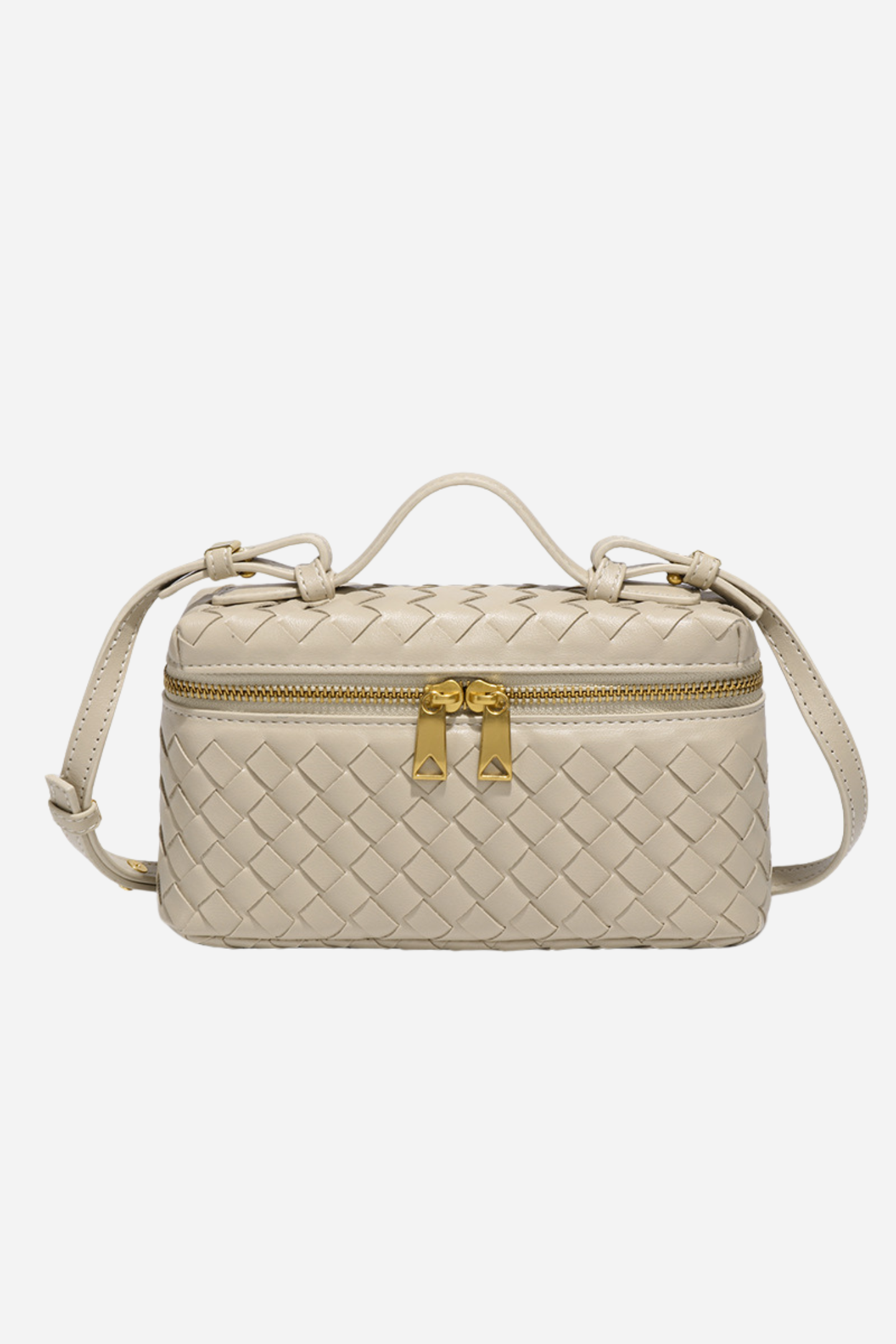 Weaved Leather Crossbody Bag-purelyfable