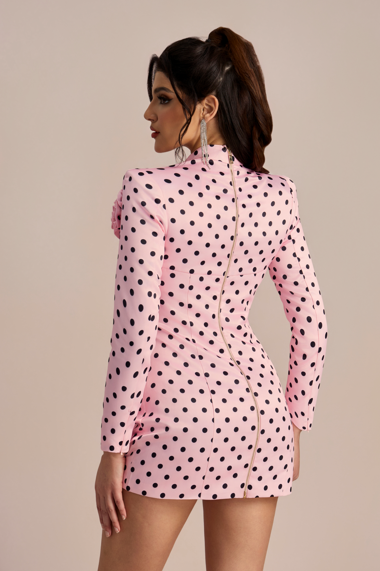 Kristin Polka Dots Sweetheart Mini Dress-purelyfable