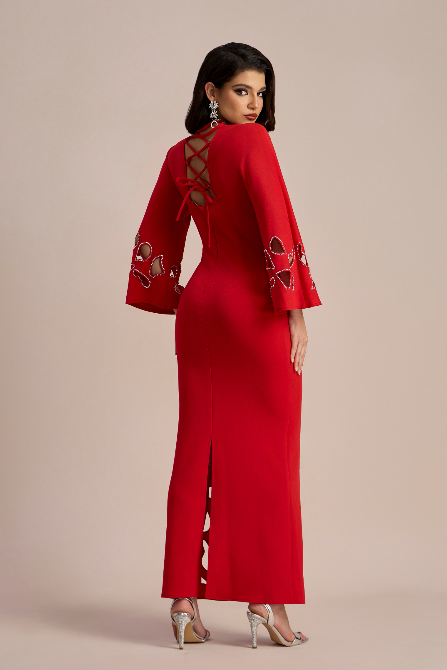 Sharon Long Sleeve Hollow Maxi Dress-purelyfable