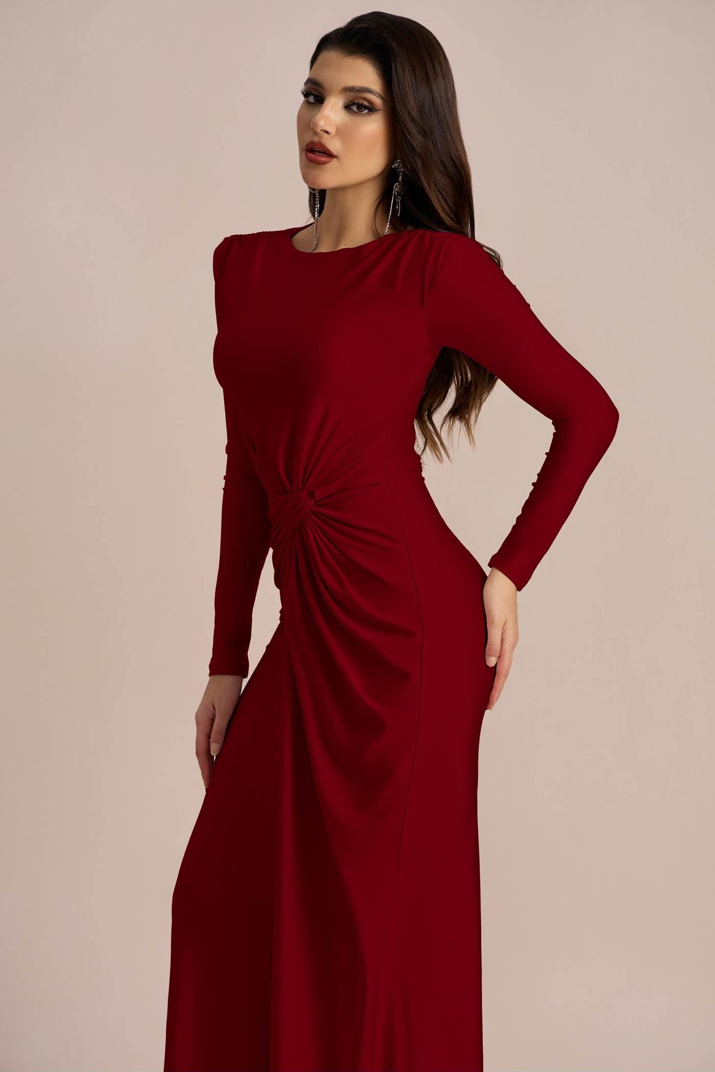 Amanda Long Sleeve Twist Front Maxi Dress-purelyfable