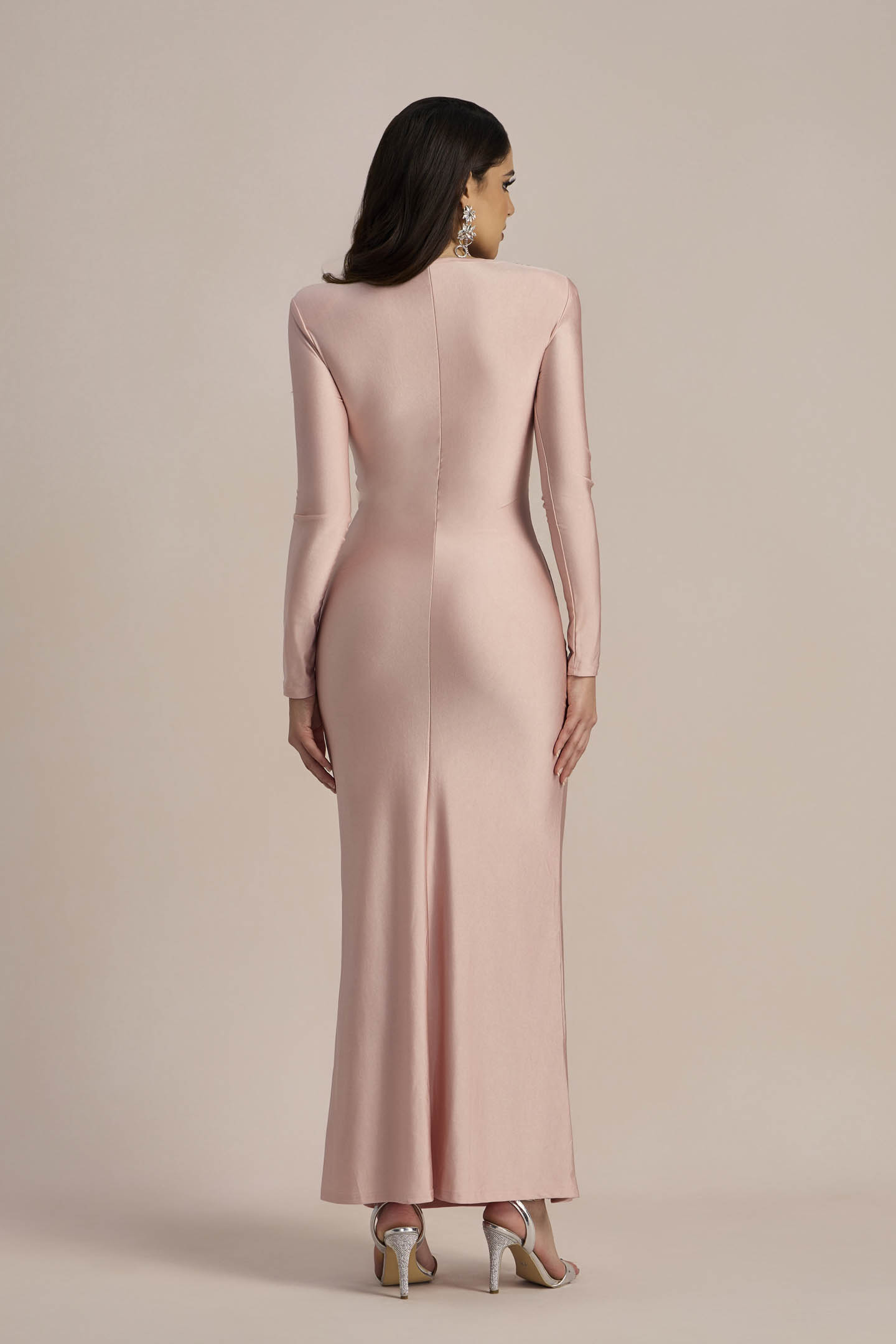 Amanda Long Sleeve Twist Front Maxi Dress-purelyfable